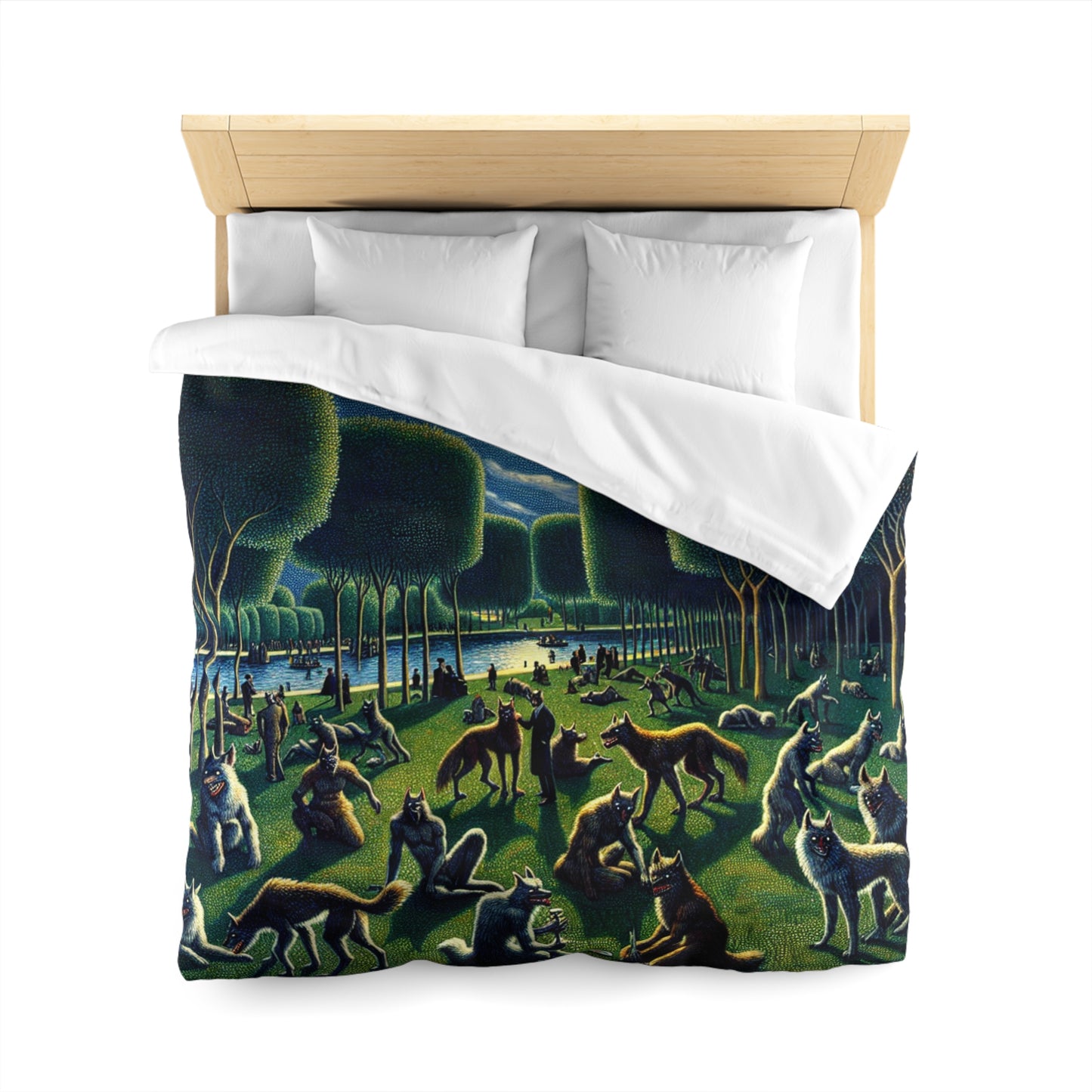 Werewolves at the Waterfront Microfiber Duvet Cover