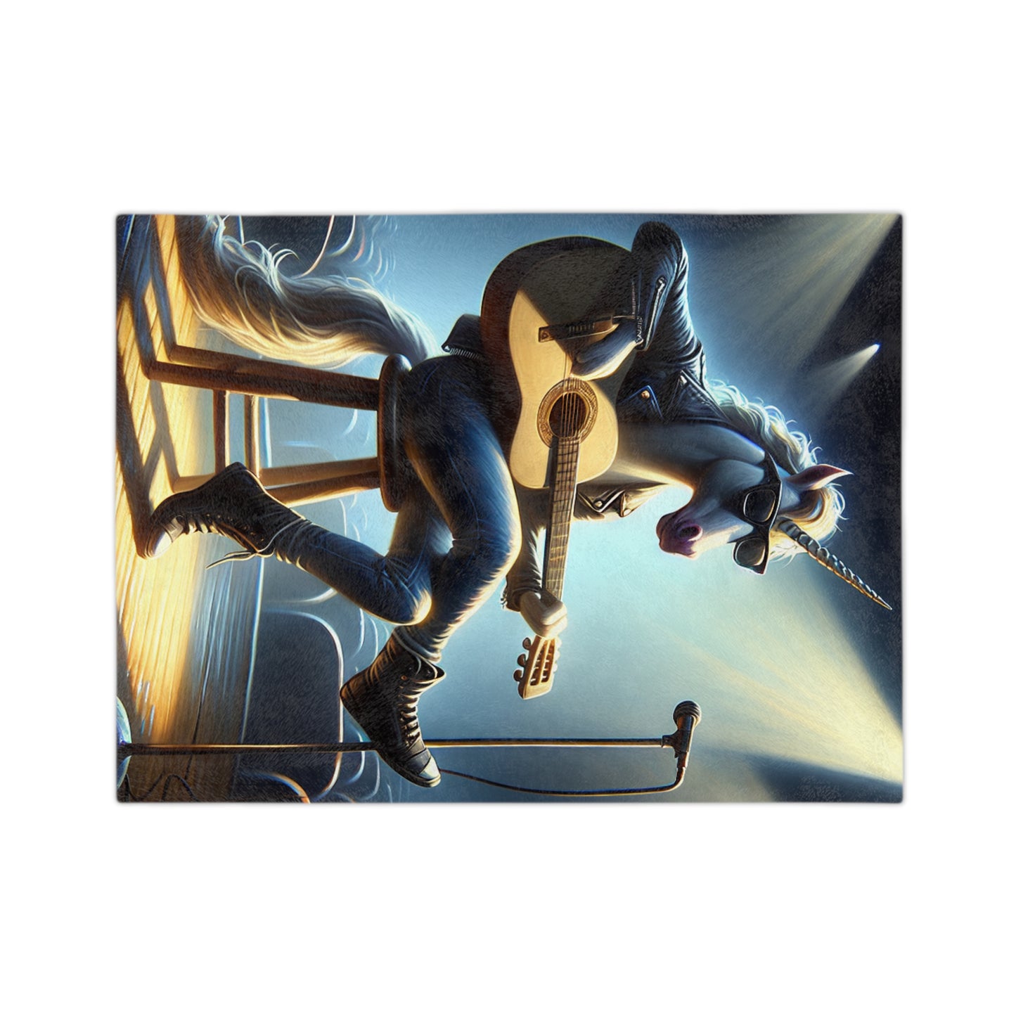 Unicorn Unplugged Velveteen Microfiber Blanket