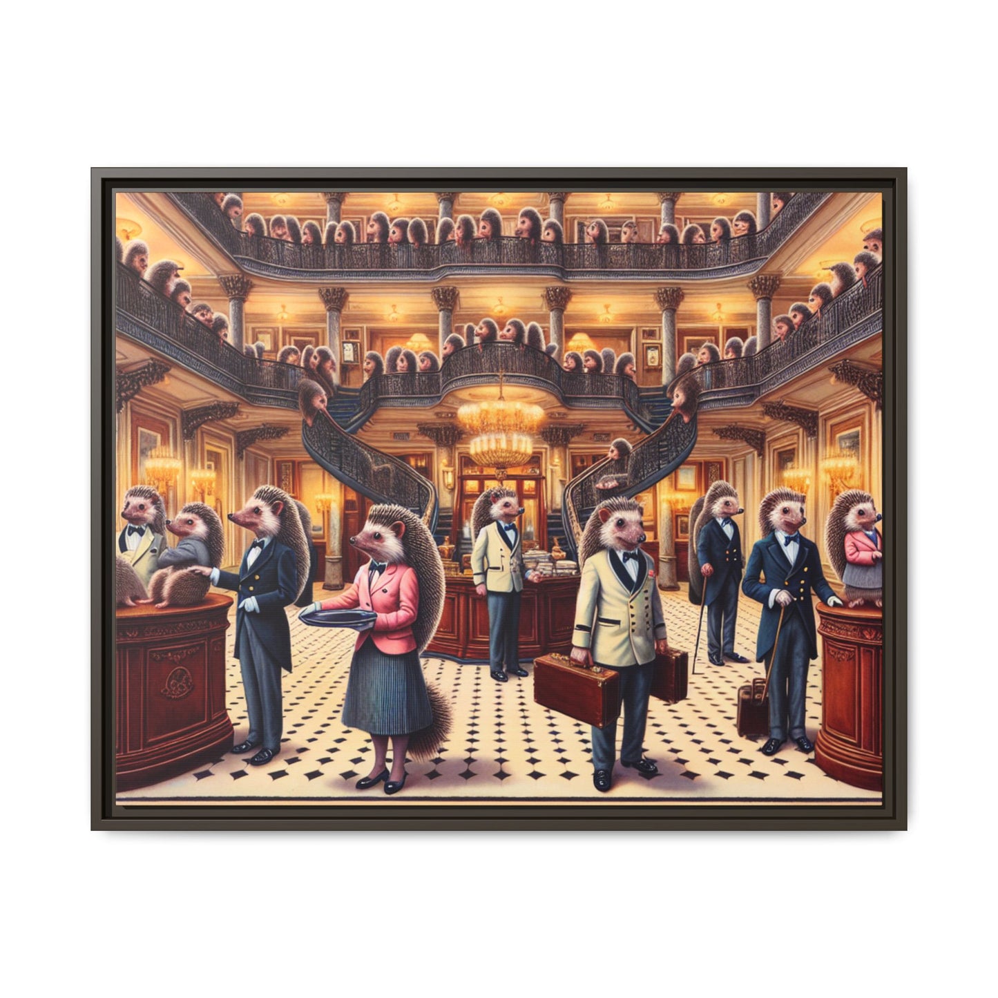 Hedgehog Hotel Canvas, Framed (Multi-color)