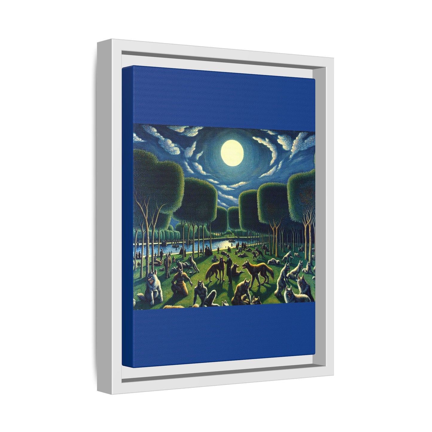 Werewolves at the Waterfront Canvas, Framed (Multi-color)