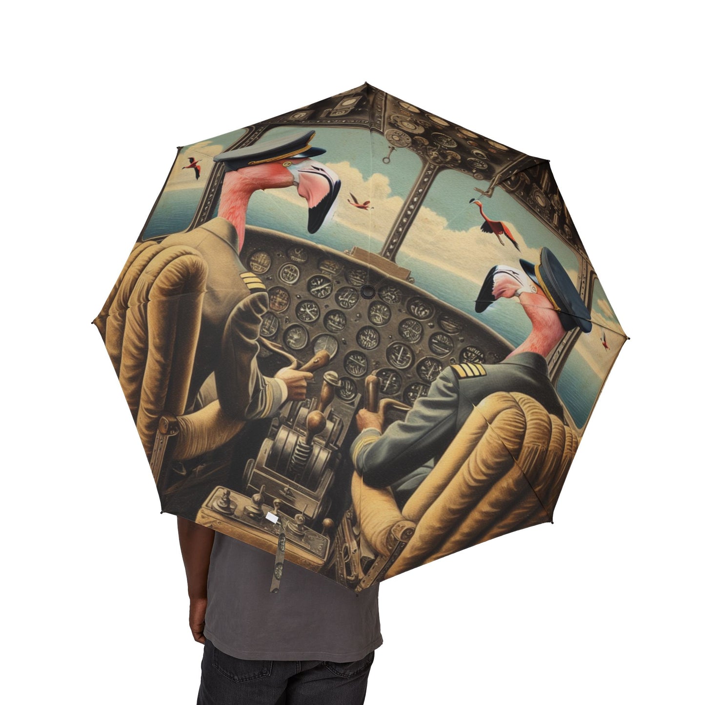 Flamingo Flight Deck Semi-Automatic Foldable Umbrella