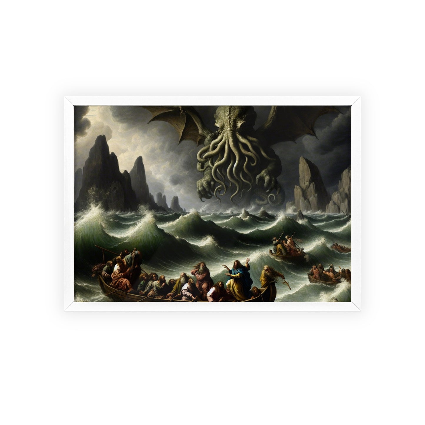 Framed Cthulhu in the Storm Poster