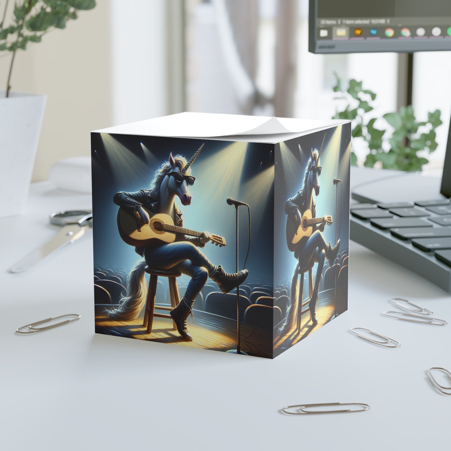 Unicorn Unplugged Post It Note Cube
