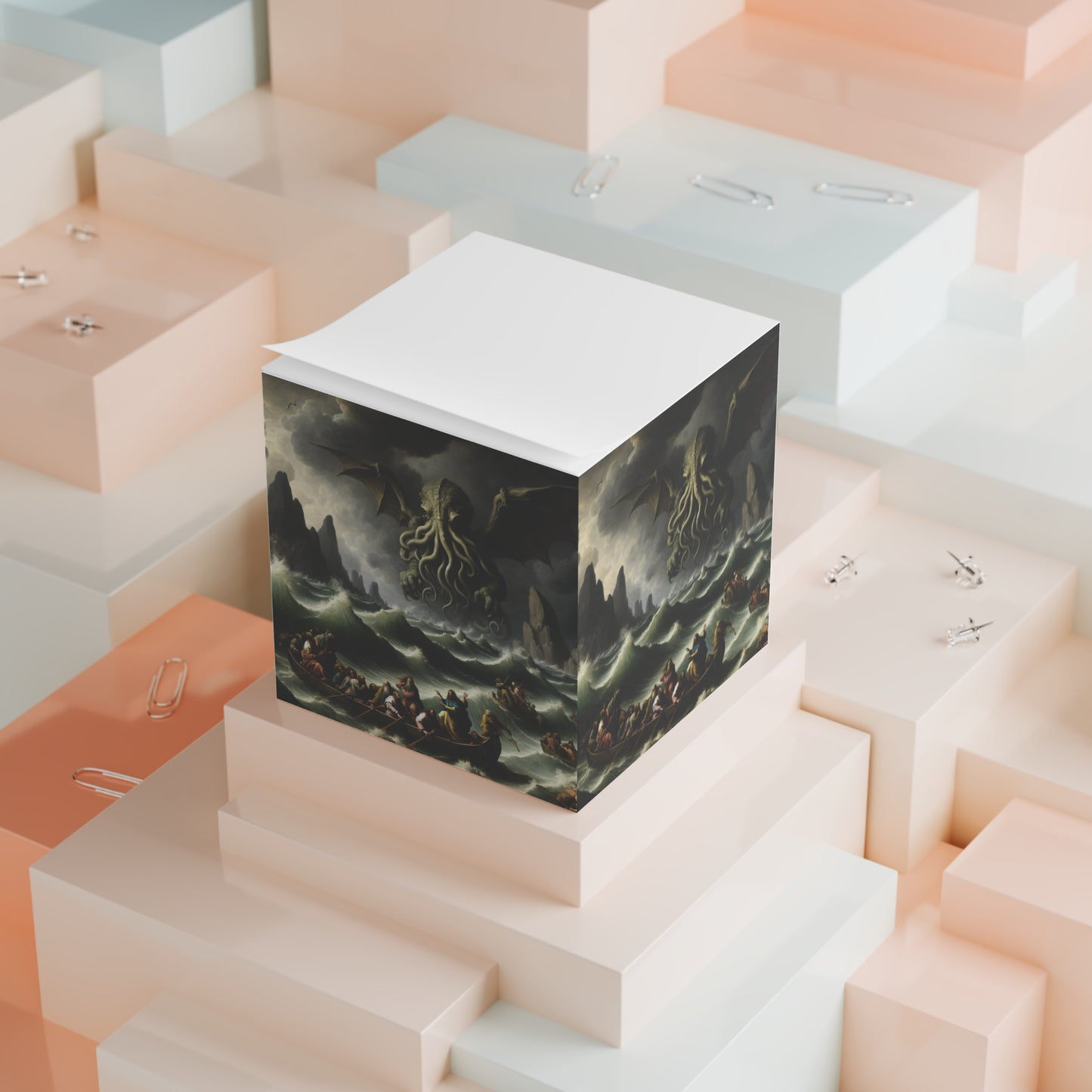 Cthulhu in the Storm Post It Note Cube