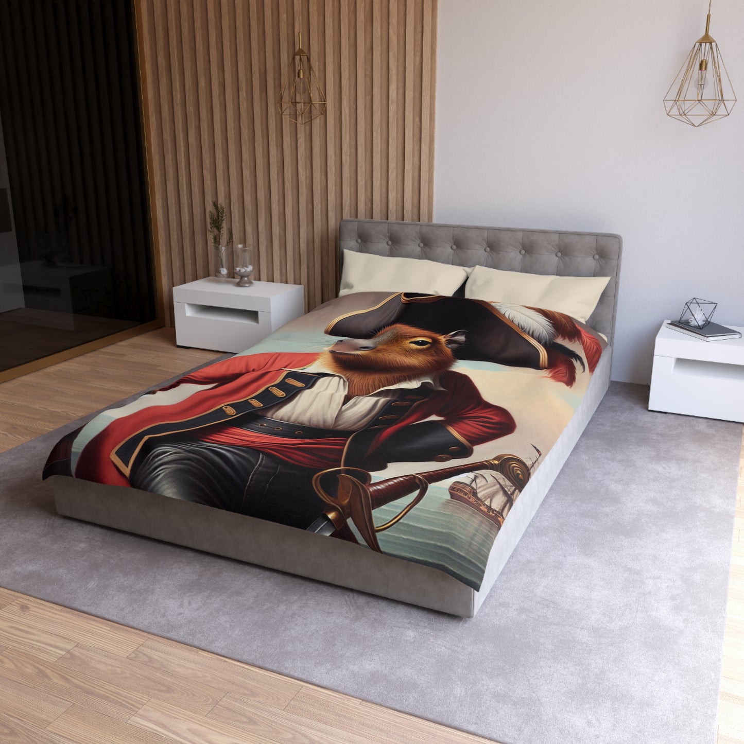 Captain Capybara Microfiber Duvet Cover