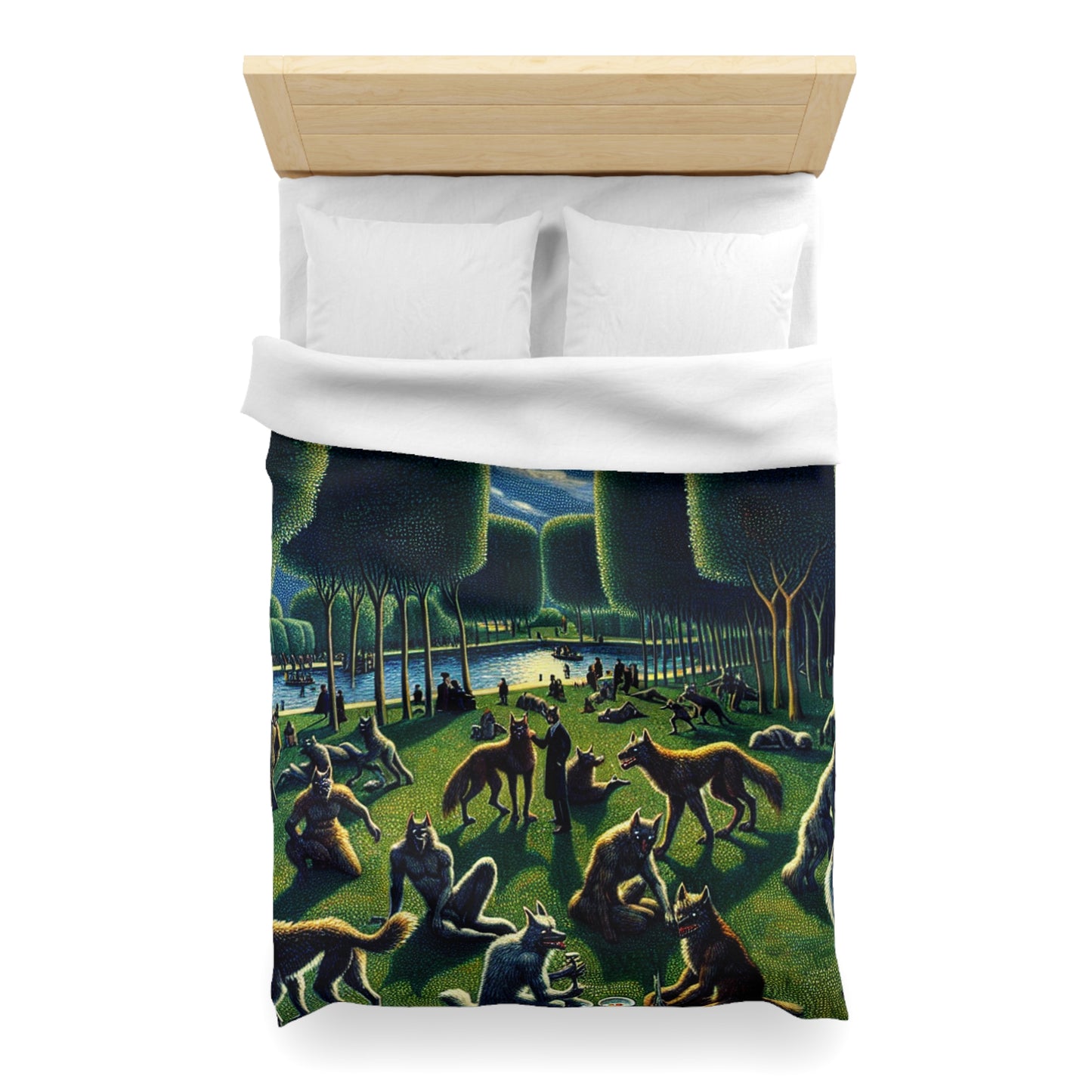 Werewolves at the Waterfront Microfiber Duvet Cover