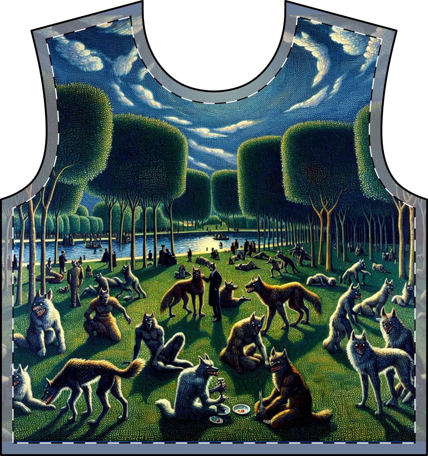 Werewolves at the Waterfront Men's All Over Print Crewneck Sweatshirt