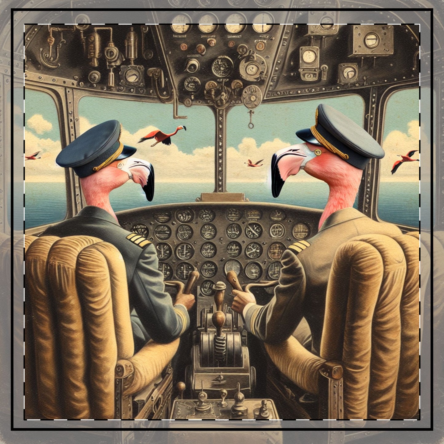 Flamingo Flight Deck Throw Pillow