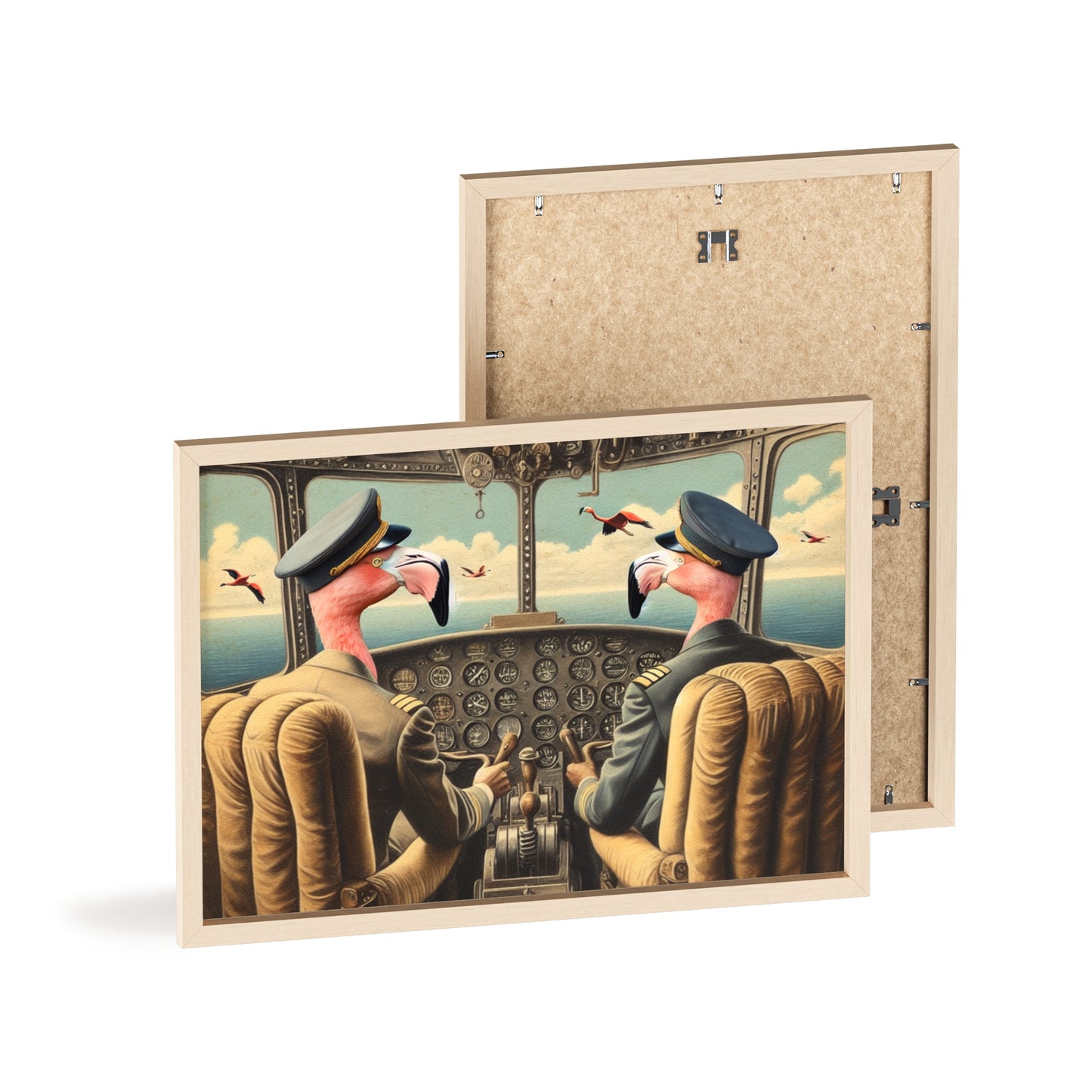 Framed Flamingo Flight Deck Poster