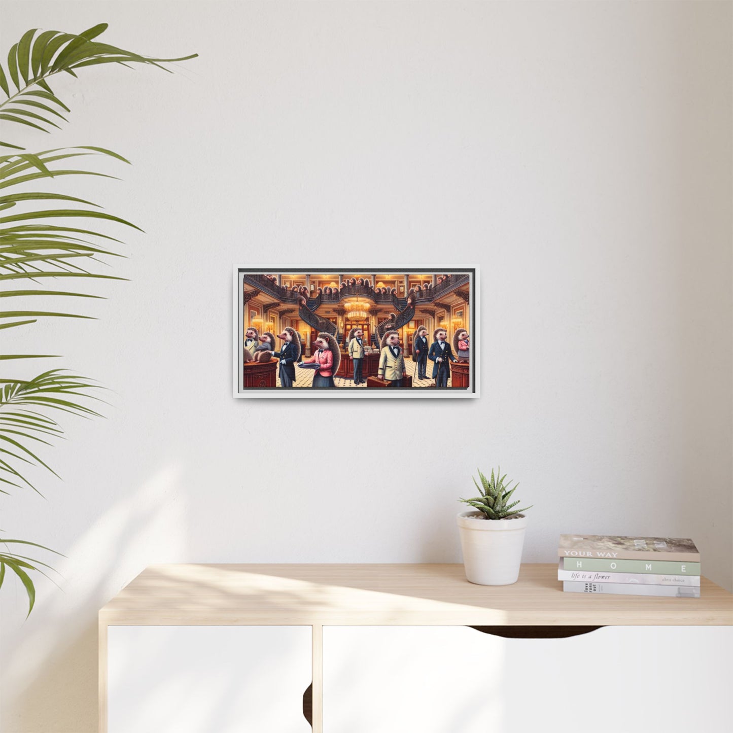 Hedgehog Hotel Canvas, Framed (Multi-color)