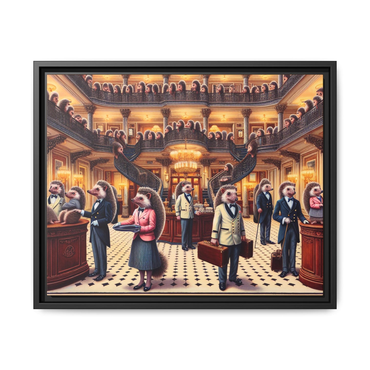 Hedgehog Hotel Canvas, Framed (Multi-color)