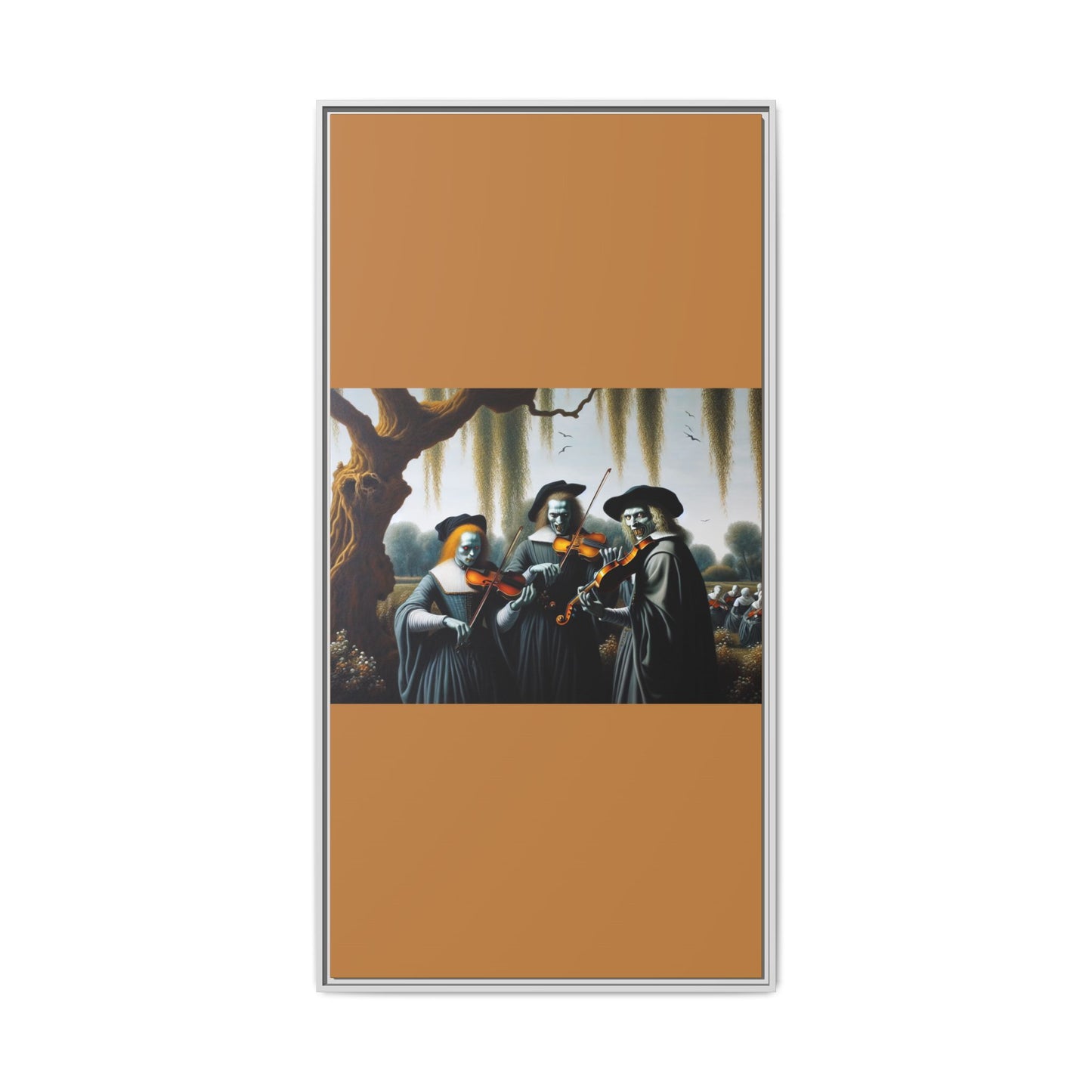 Vermeer's Vampire Violinists Canvas, Framed (Multi-color)