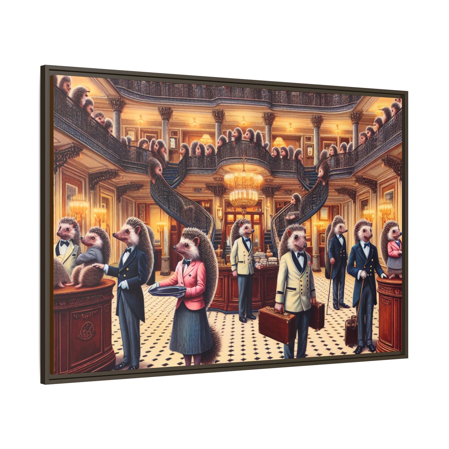 Hedgehog Hotel Canvas, Framed (Multi-color)