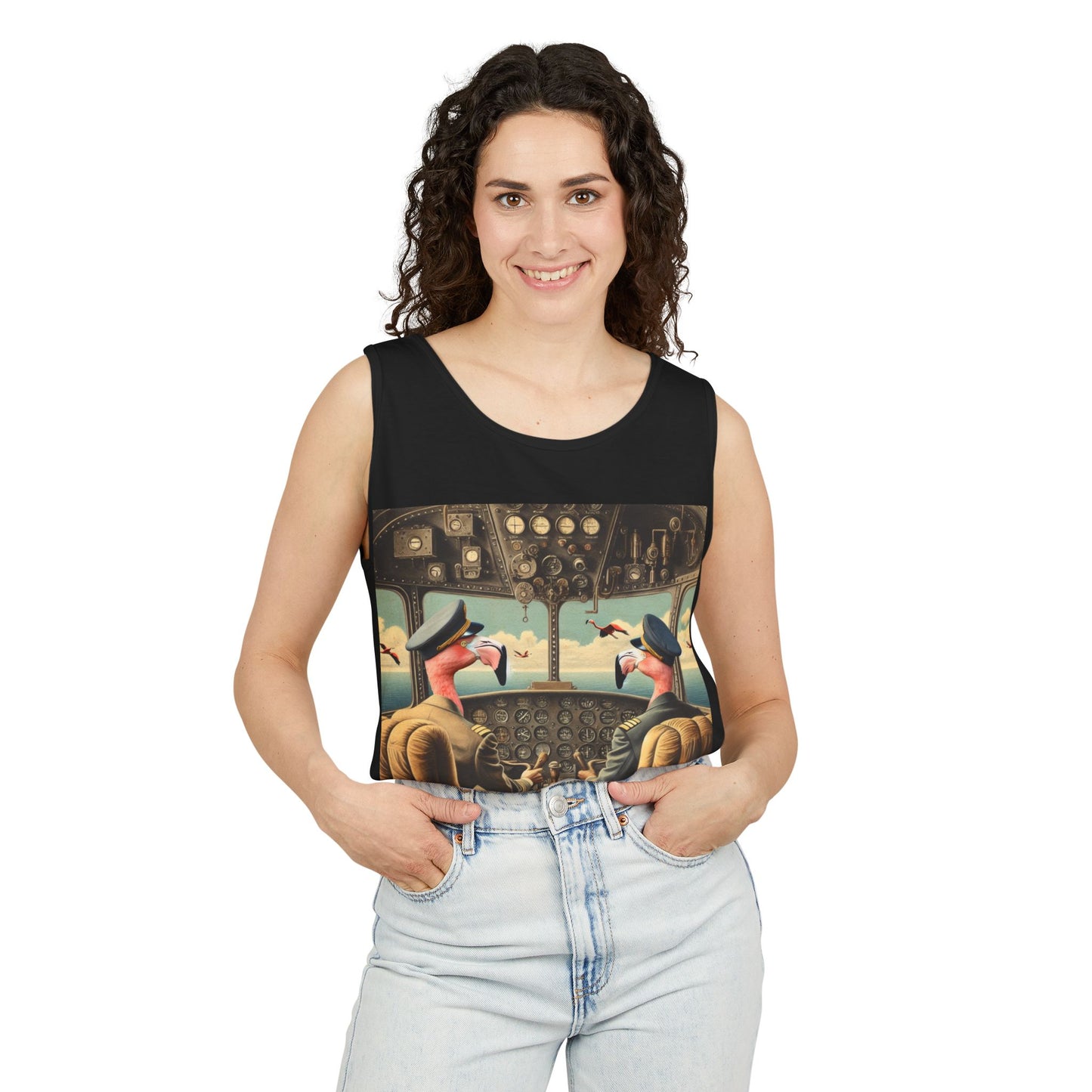 Flamingo Flight Deck Unisex Tank Top