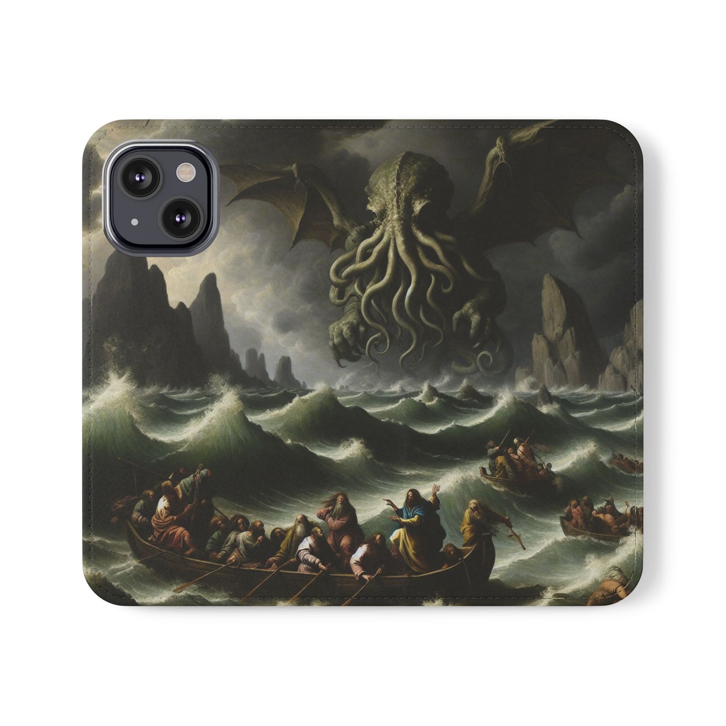 Cthulhu in the Storm Flip Cases for iPhones