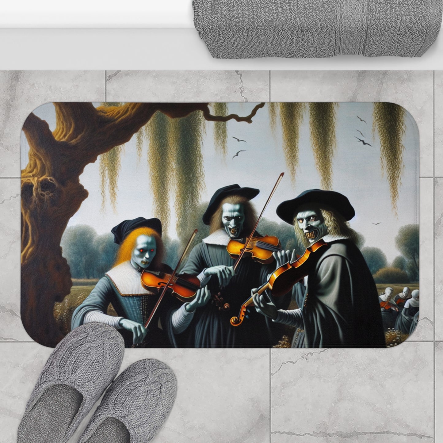 Vermeer's Vampire Violinists Bath Mat