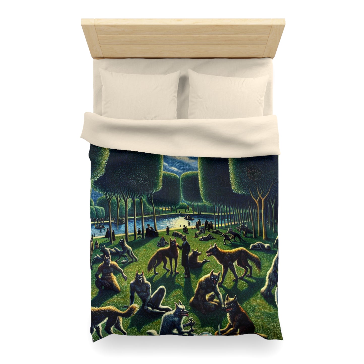 Werewolves at the Waterfront Microfiber Duvet Cover