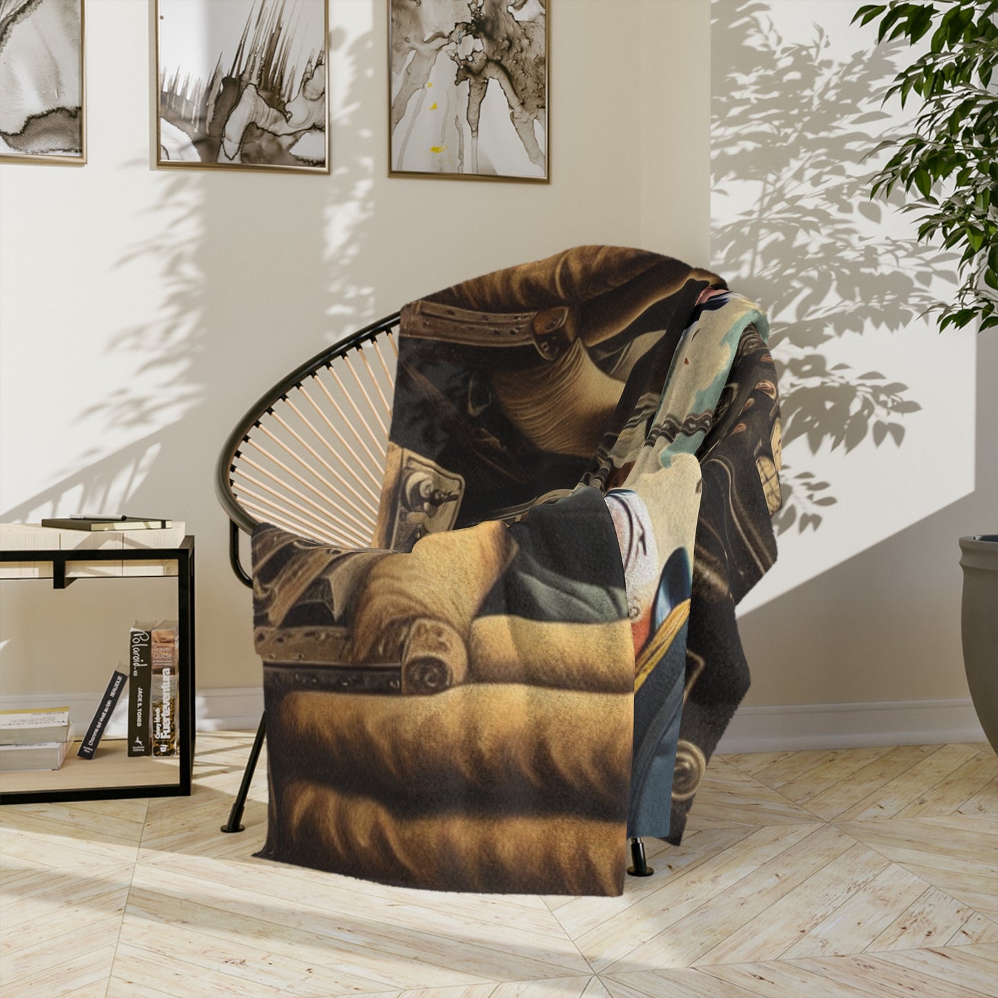 Flamingo Flight Deck Velveteen Microfiber Blanket