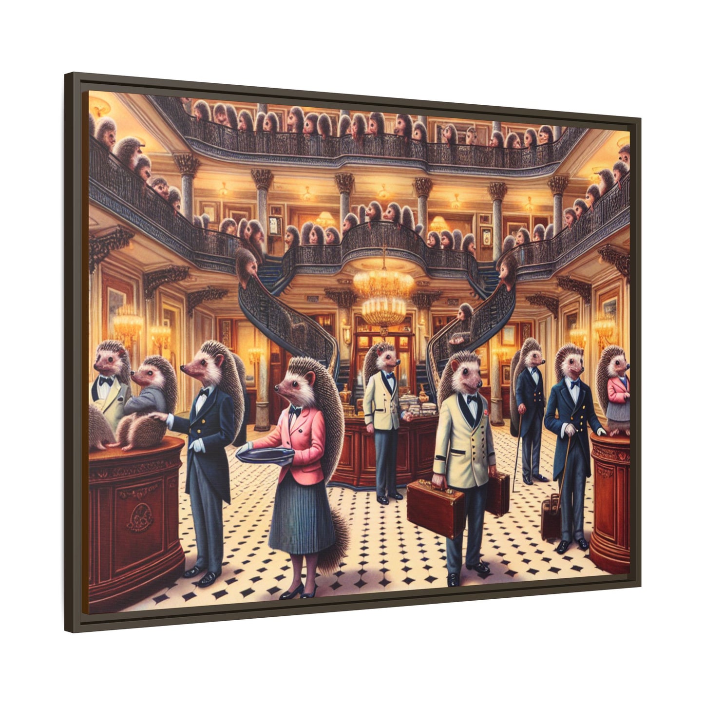 Hedgehog Hotel Canvas, Framed (Multi-color)