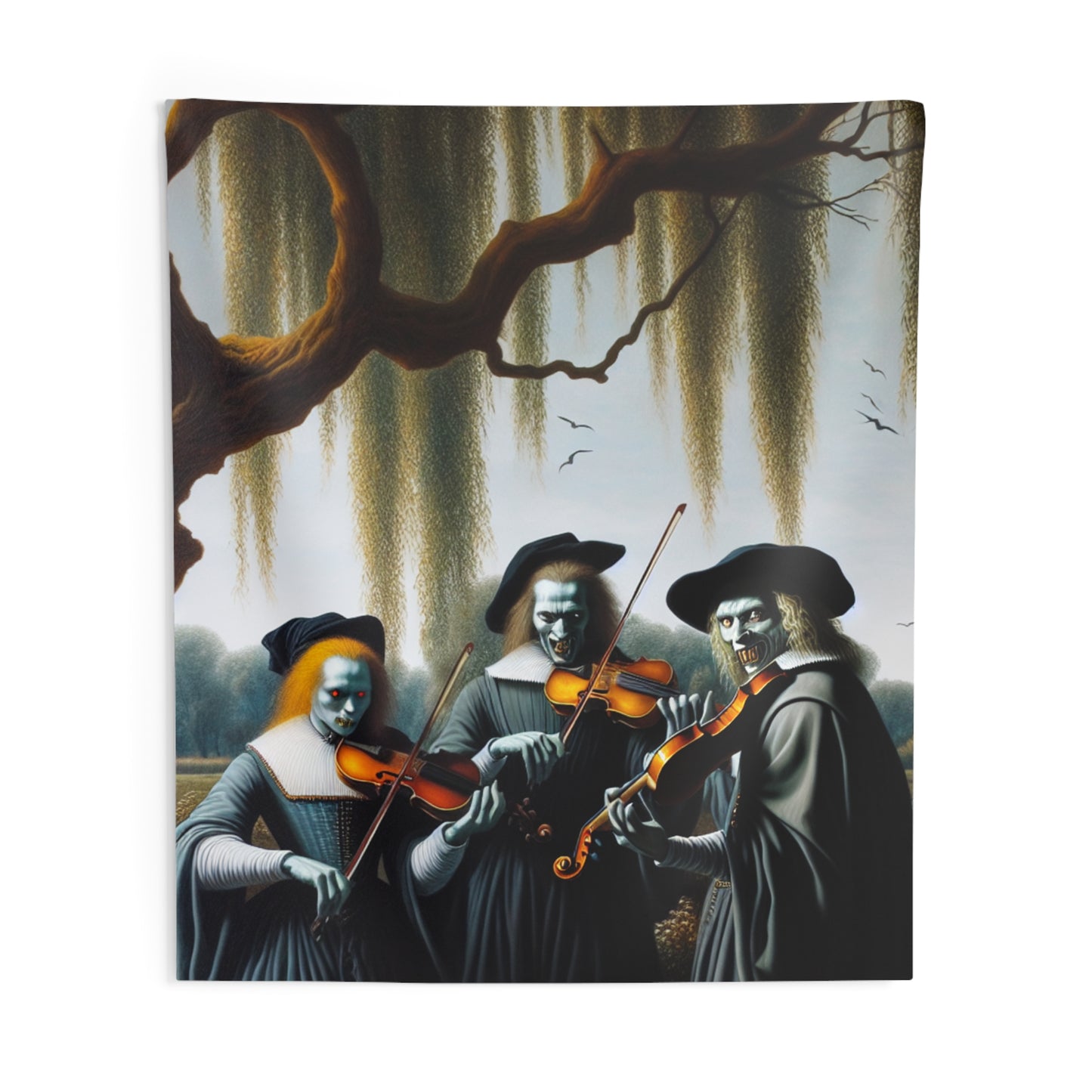 Vermeer's Vampire Violinists Wall Tapestry