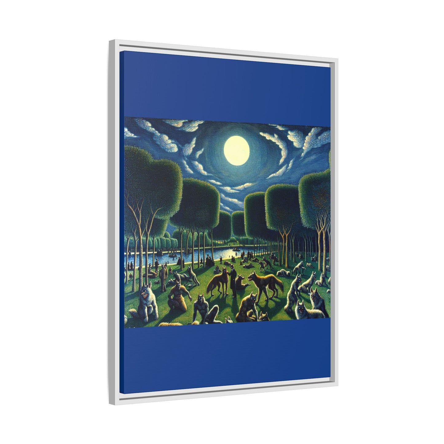 Werewolves at the Waterfront Canvas, Framed (Multi-color)