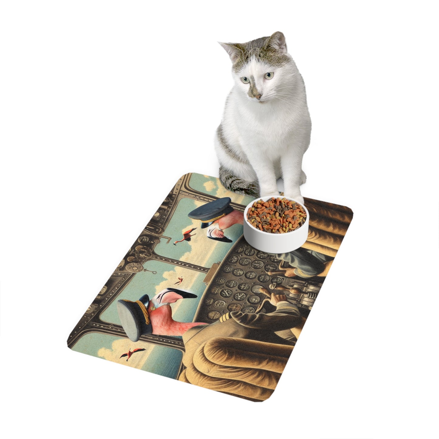 Flamingo Flight Deck Pet Food Mat