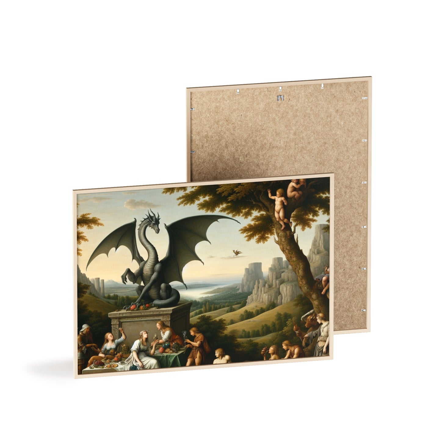 Framed Dragon Statue Poster