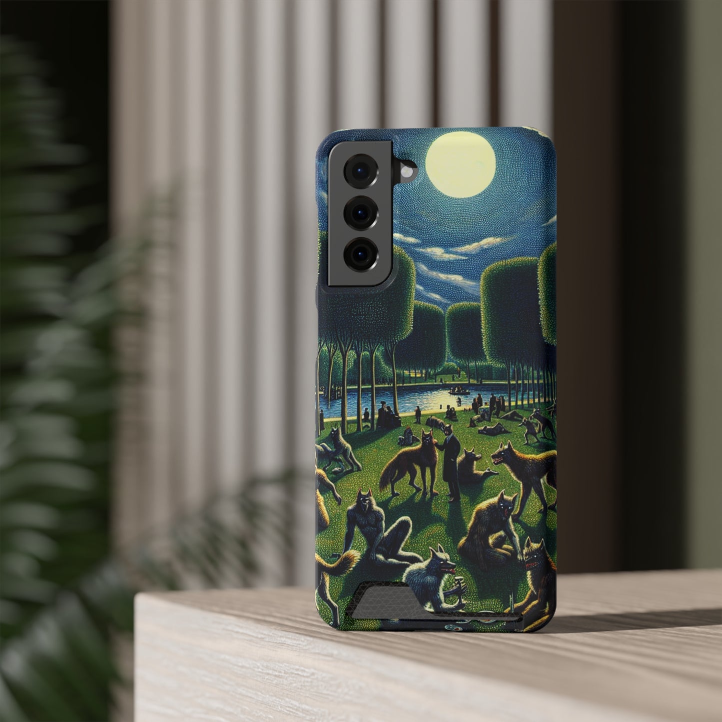 Werewolves at the Waterfront Phone Case with Card Holder - GALAXY