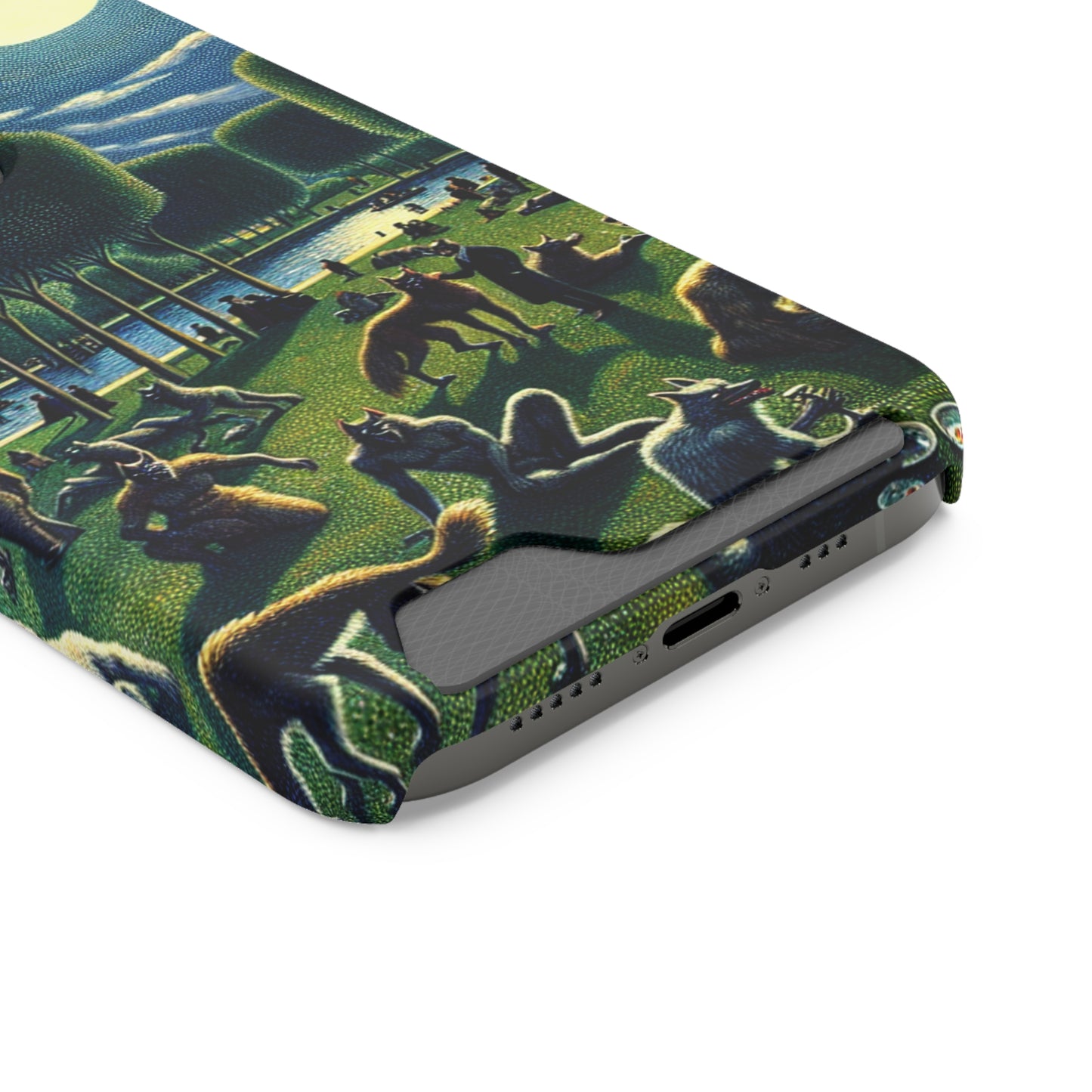 Werewolves at the Waterfront Phone Case with Card Holder - IPHONE