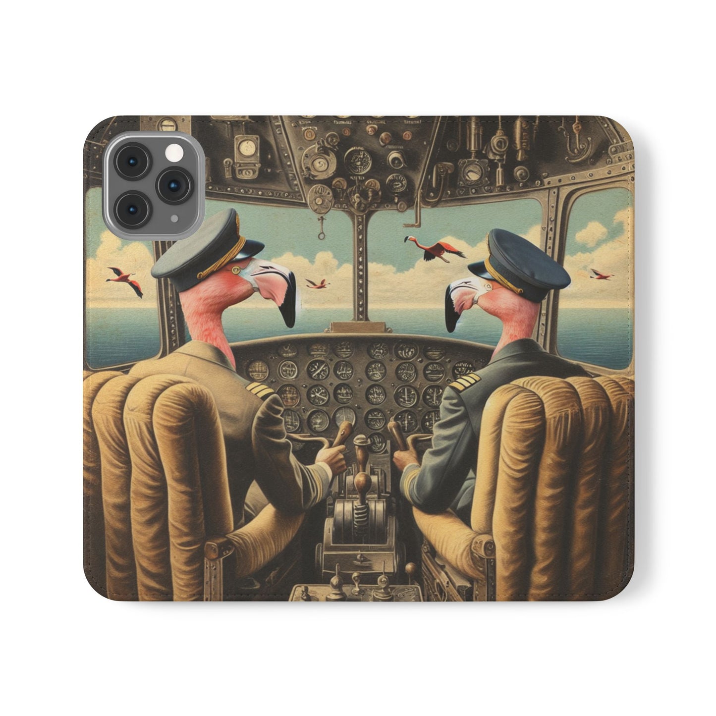 Flamingo Flight Deck Flip Case - iPhone/Galaxy
