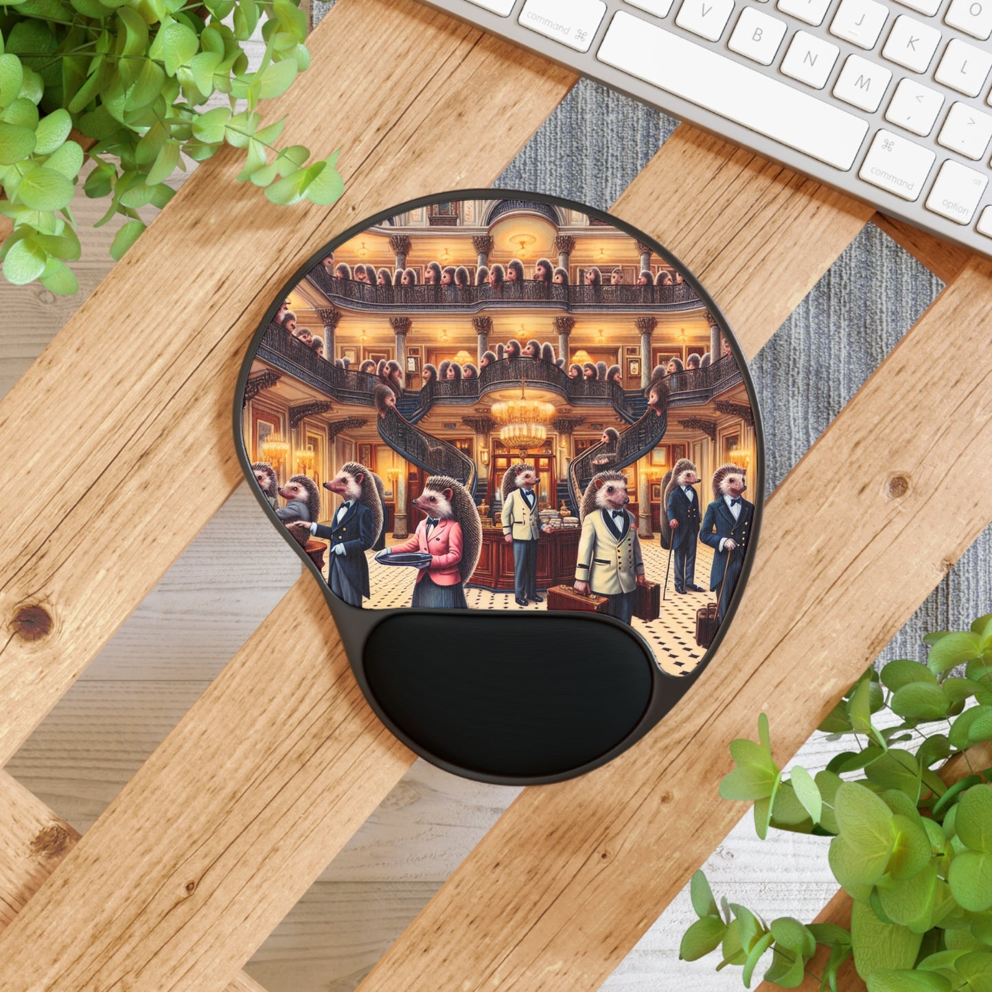 Hedgehog Hotel Mouse Pad with Wrist Rest