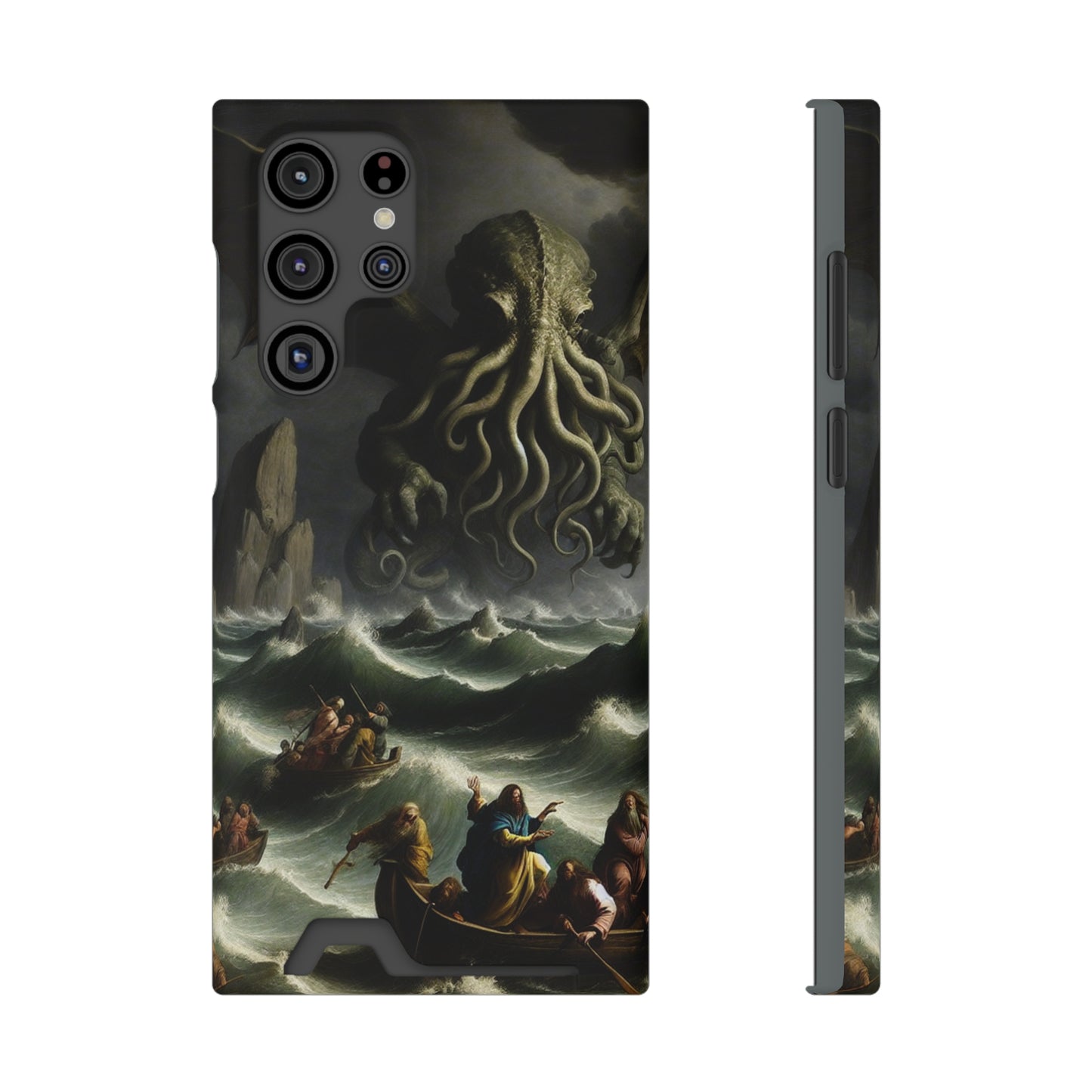 Cthulhu in the Storm Phone Case with Card Holder - GALAXY