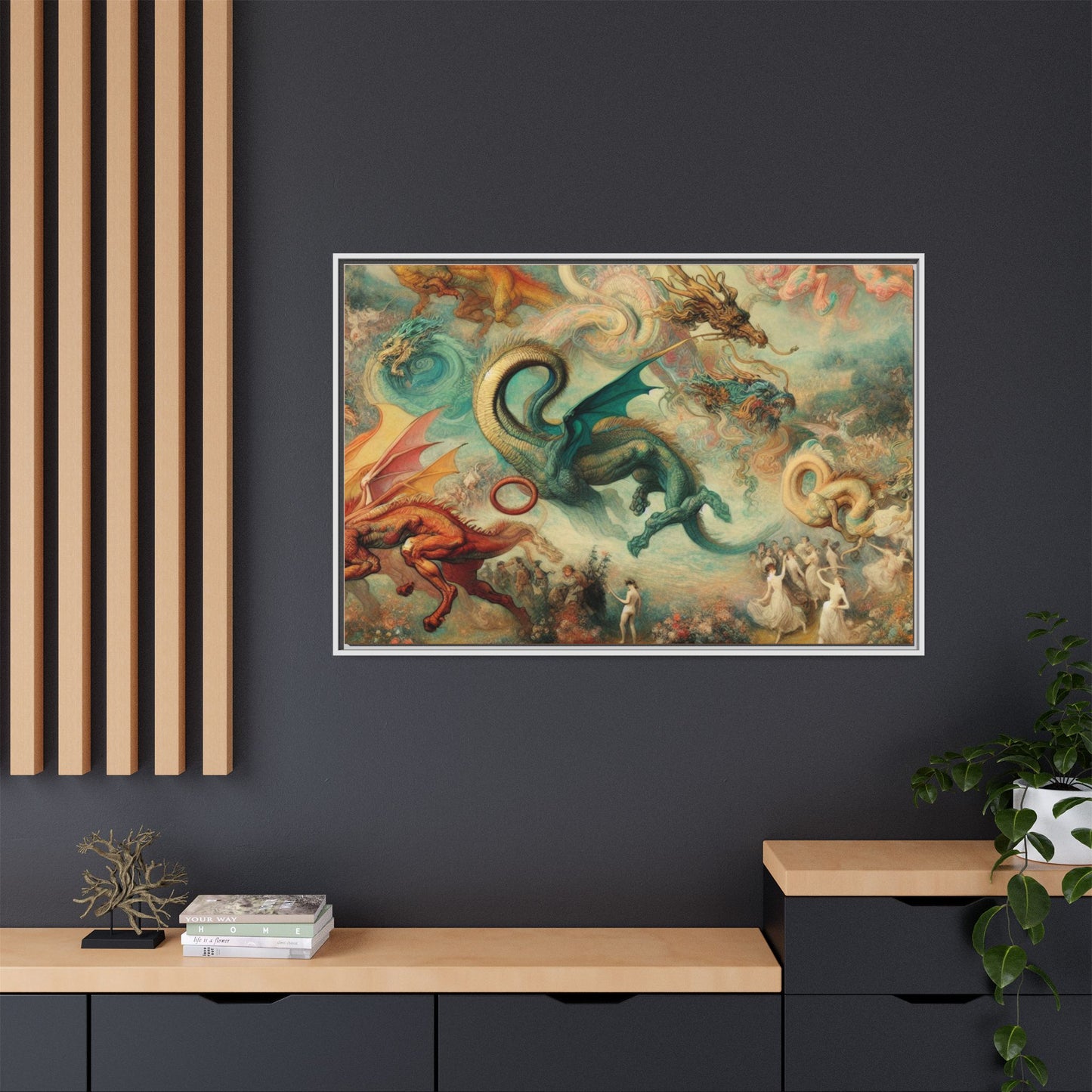 Degas Dreams of Dragons Canvas, Framed (Multi-color)