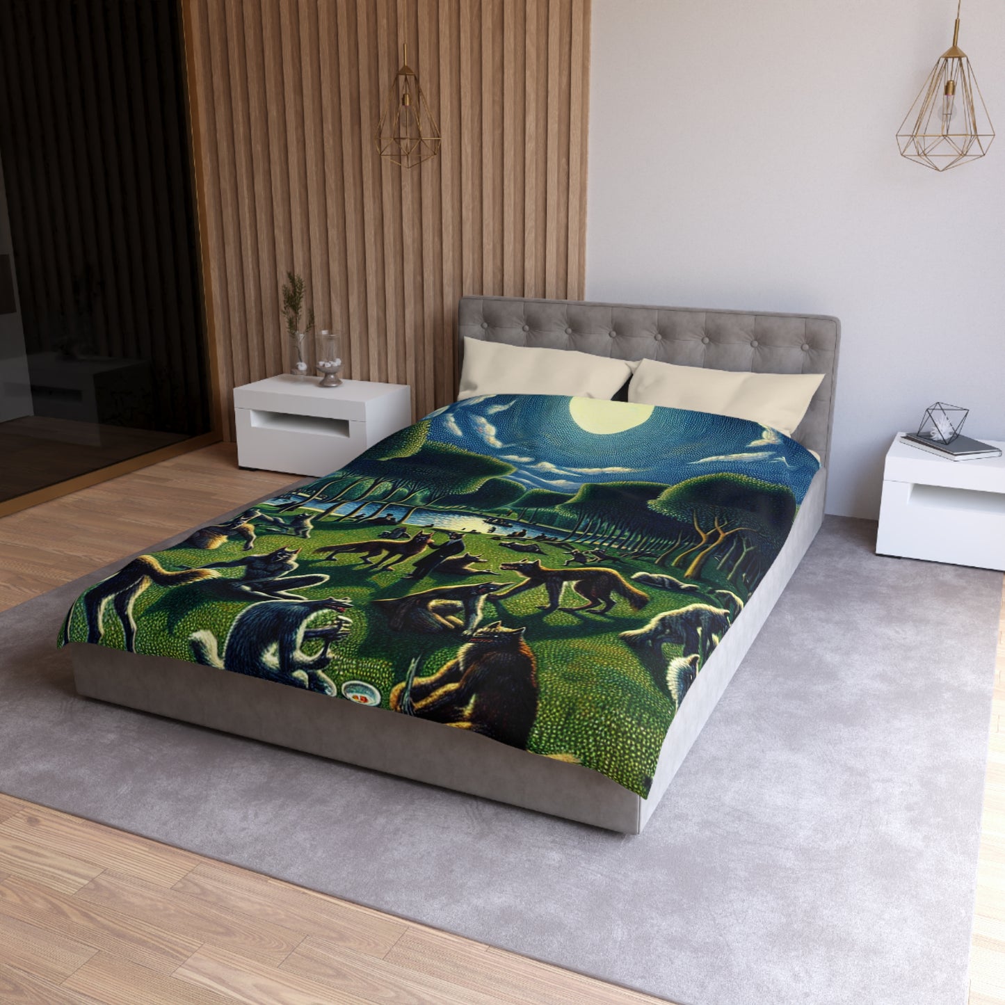 Werewolves at the Waterfront Microfiber Duvet Cover