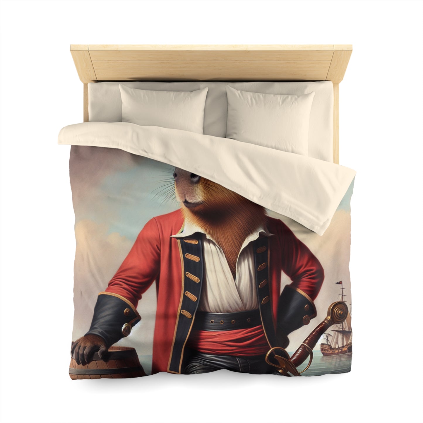 Captain Capybara Microfiber Duvet Cover