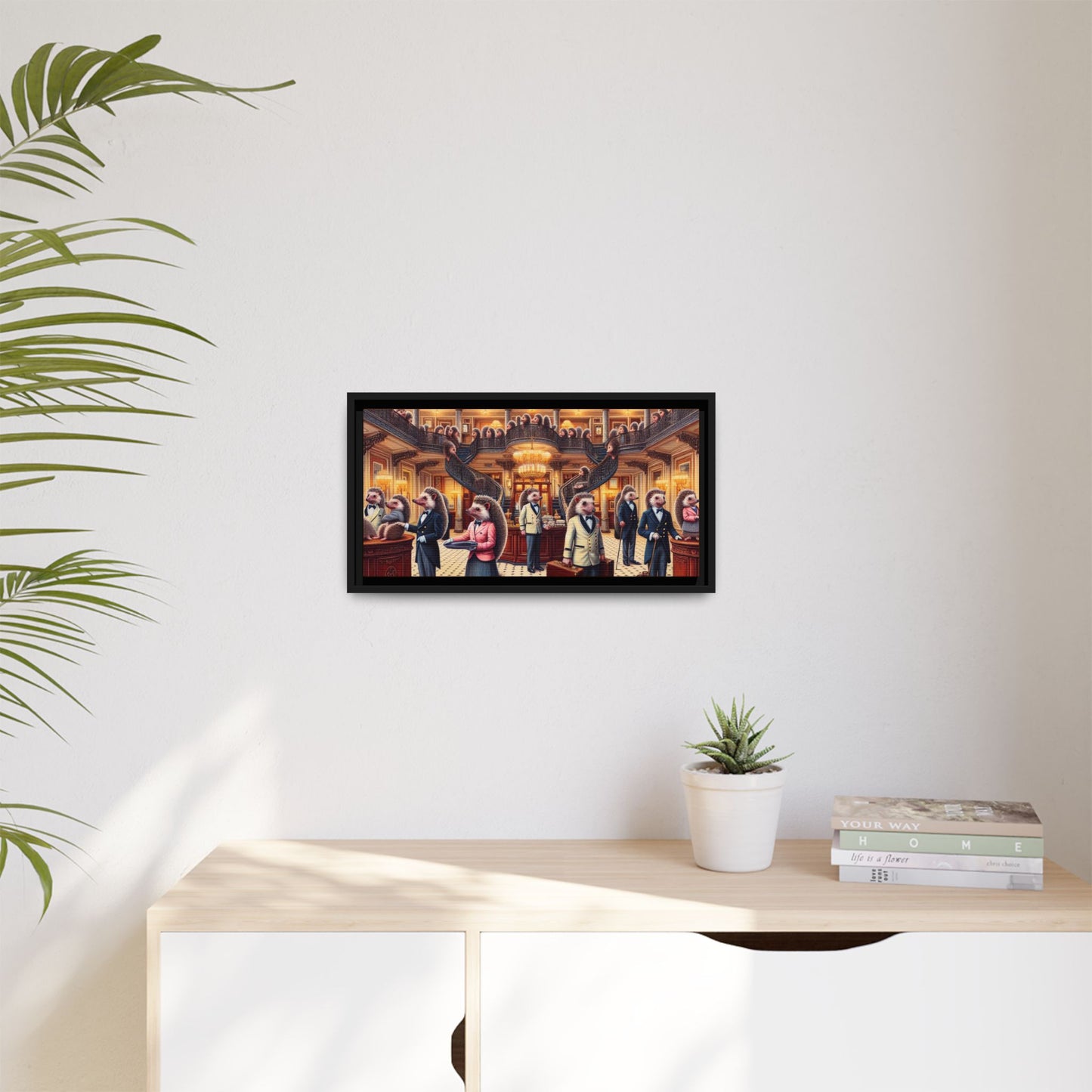 Hedgehog Hotel Canvas, Framed (Multi-color)