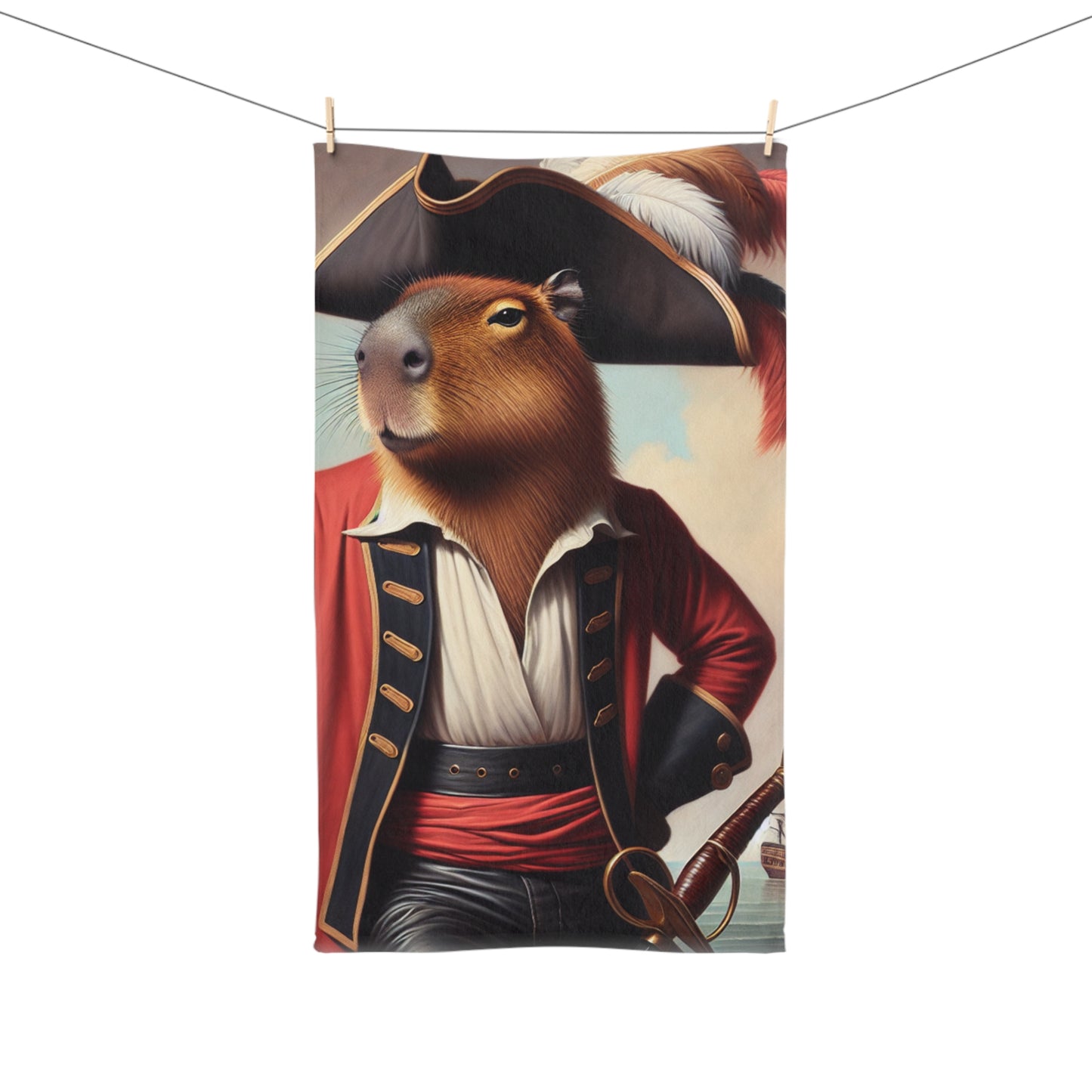 Captain Capybara Hand Towel