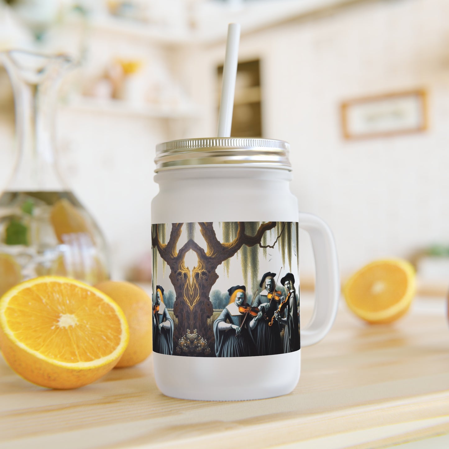 Vermeer's Vampire Violinists Mason Jar Tumbler