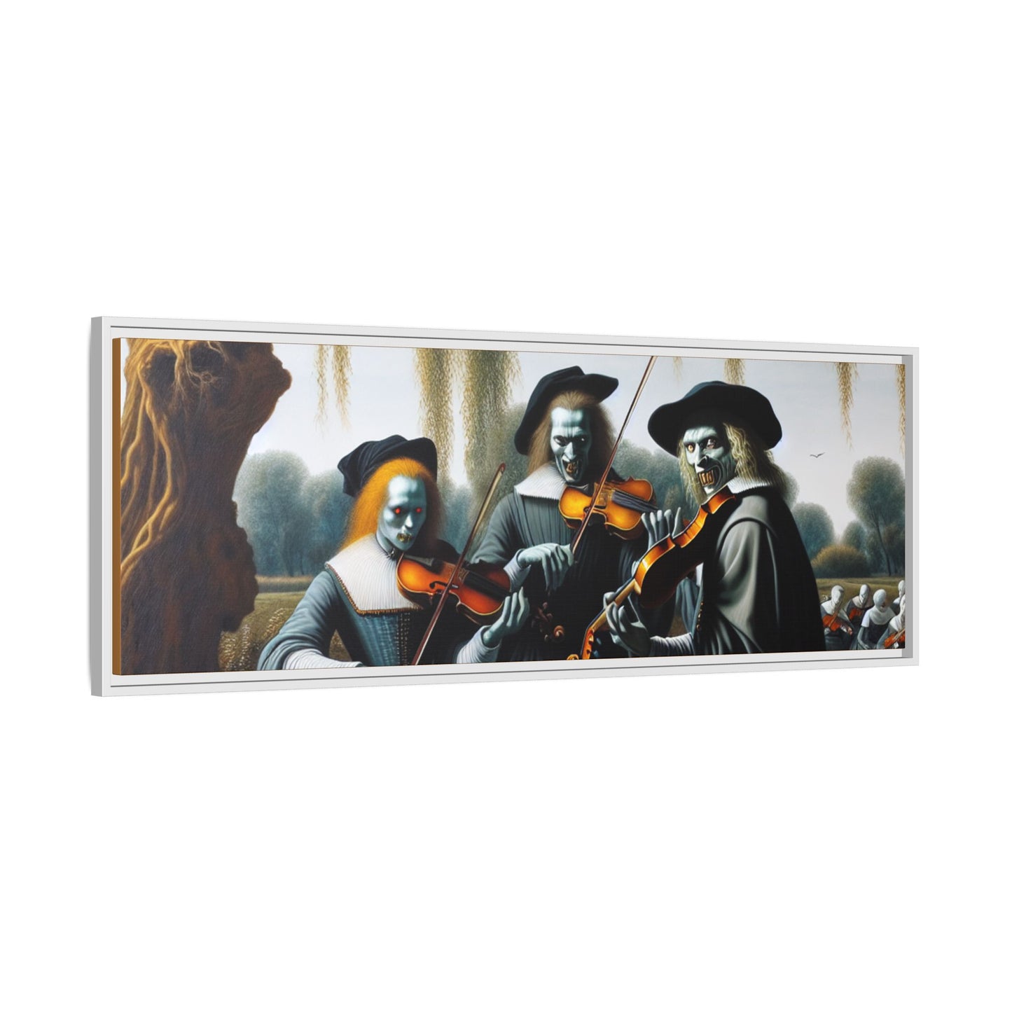 Vermeer's Vampire Violinists Canvas, Framed (Multi-color)