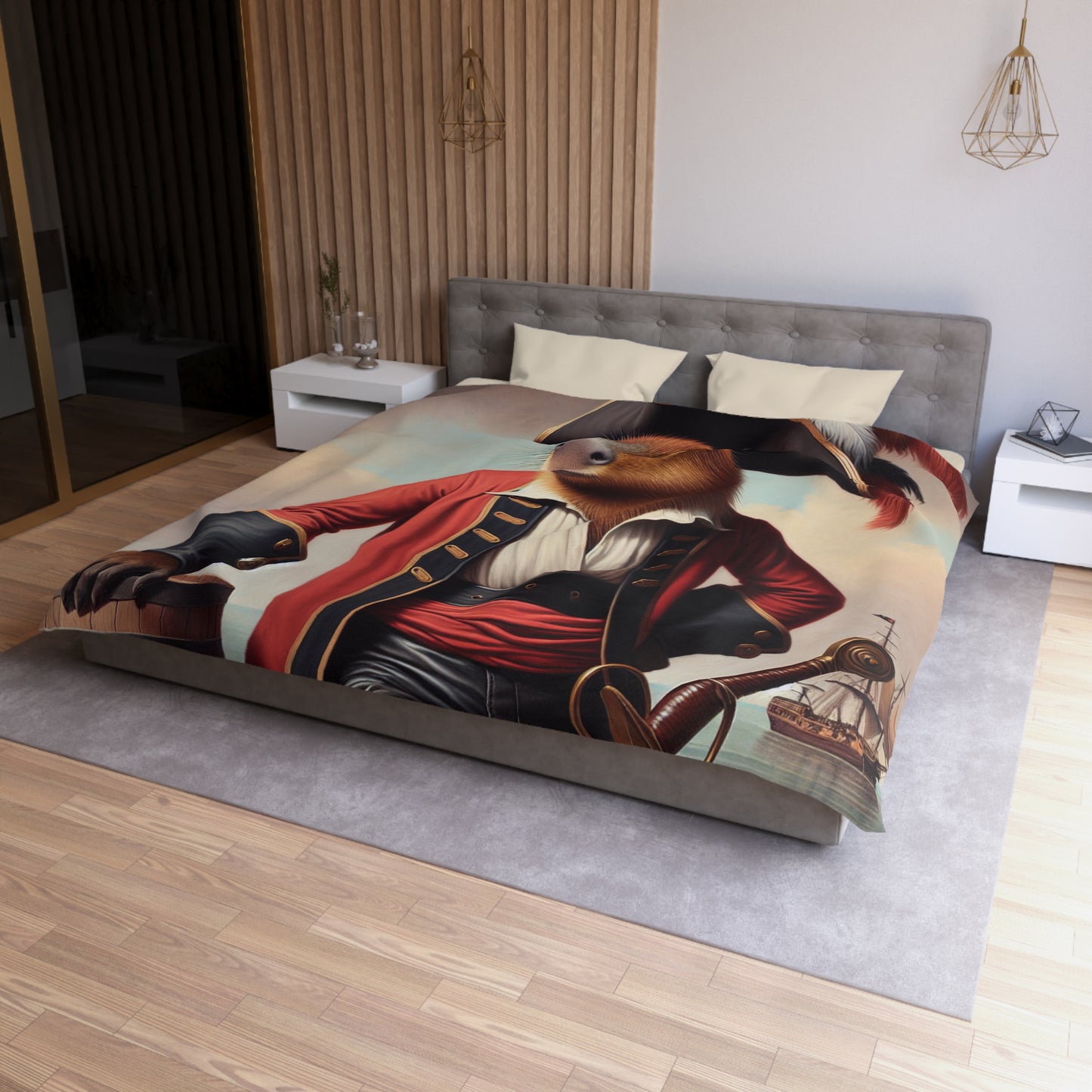 Captain Capybara Microfiber Duvet Cover