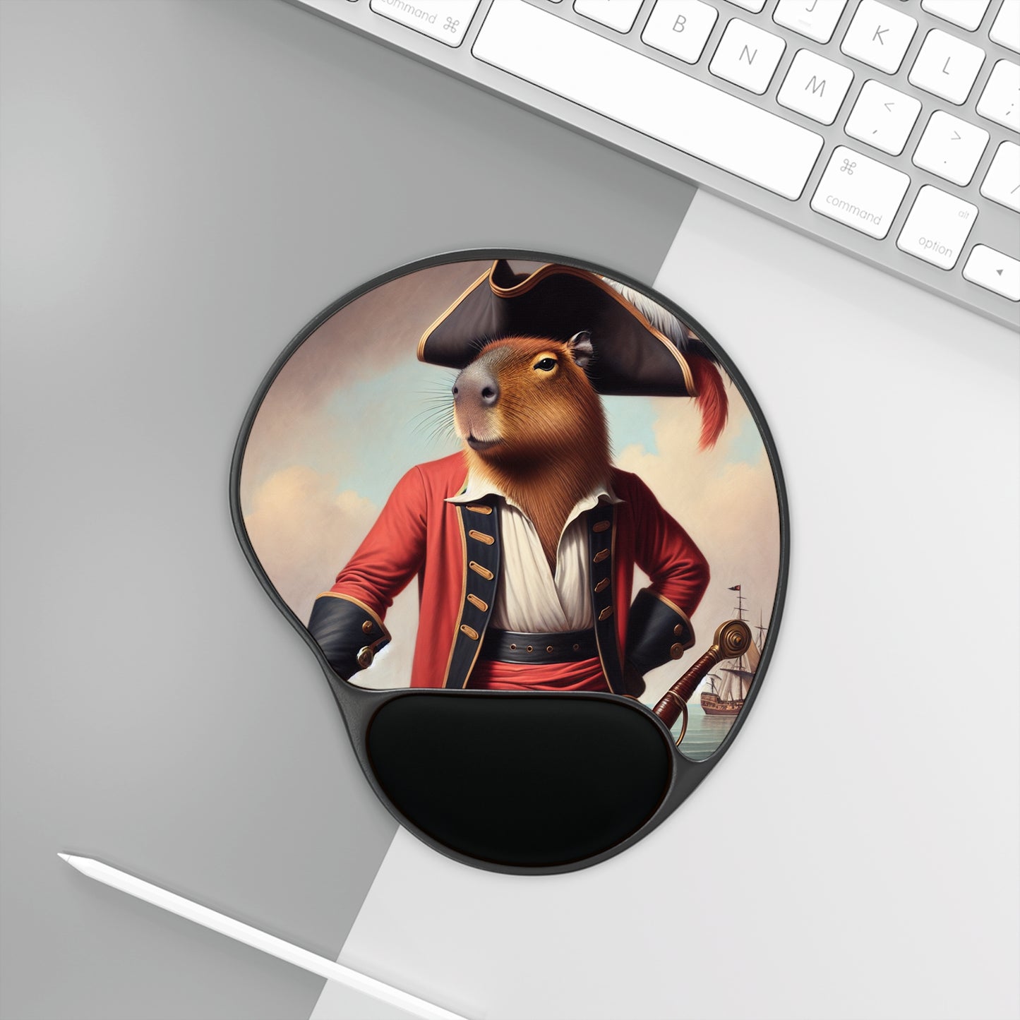 Captain Capybara Mouse Pad with Wrist Rest
