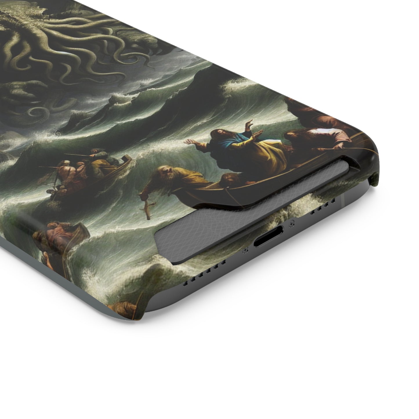 Cthulhu in the Storm Phone Case with Card Holder - IPHONE