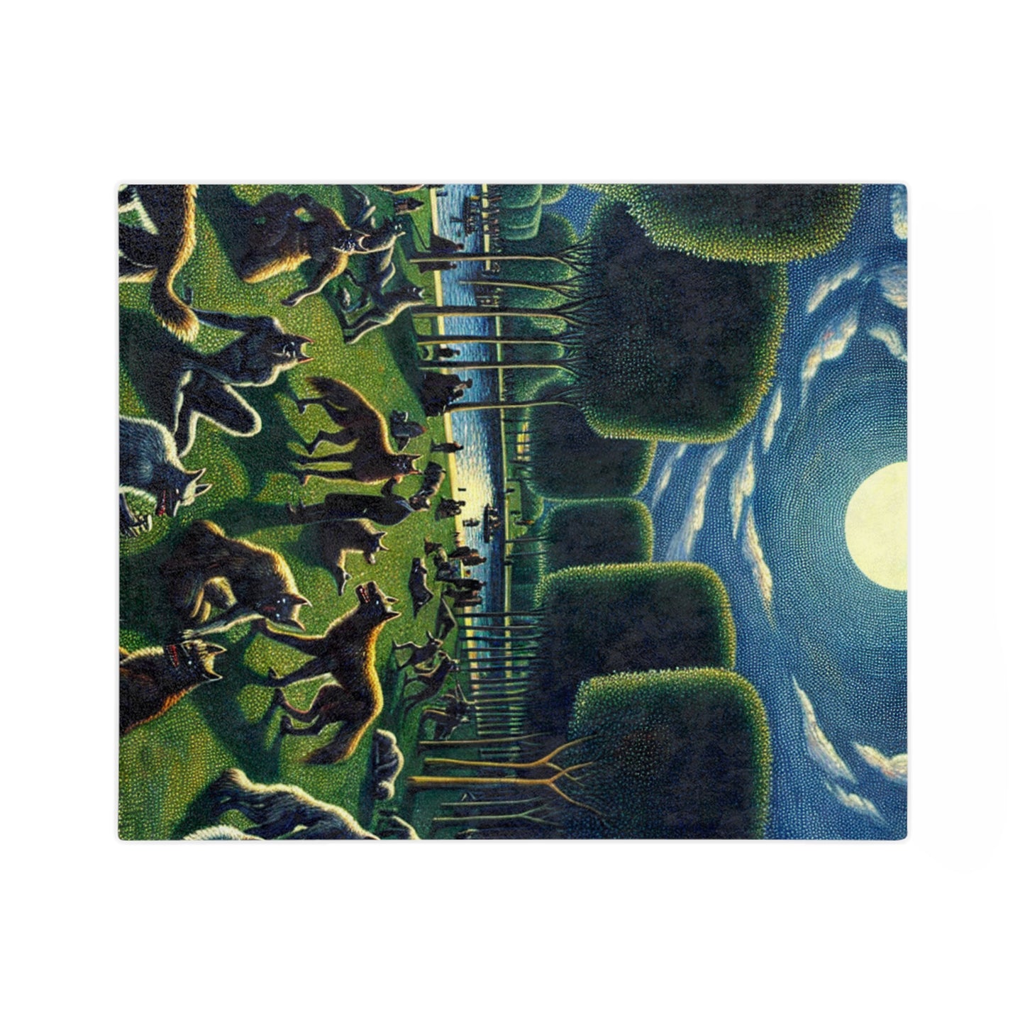 Werewolves at the Waterfront Velveteen Microfiber Blanket