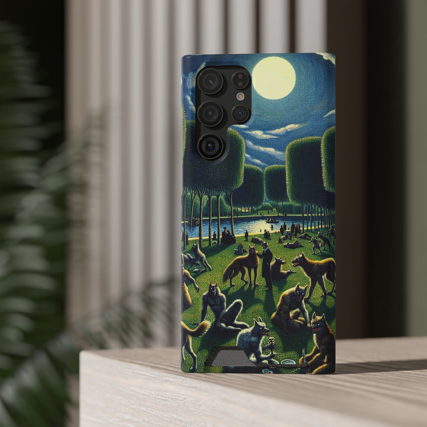 Werewolves at the Waterfront Phone Case with Card Holder - GALAXY