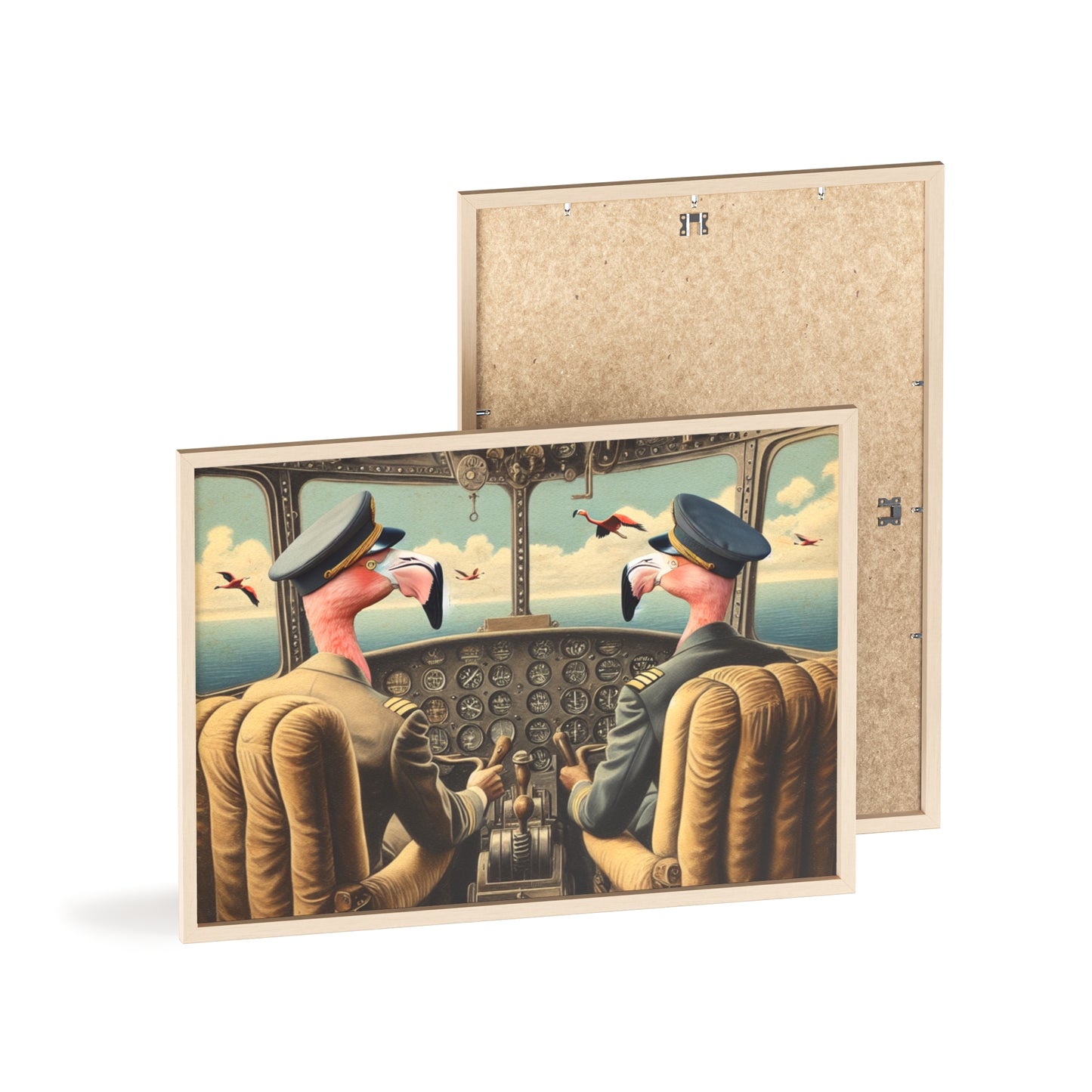 Framed Flamingo Flight Deck Poster