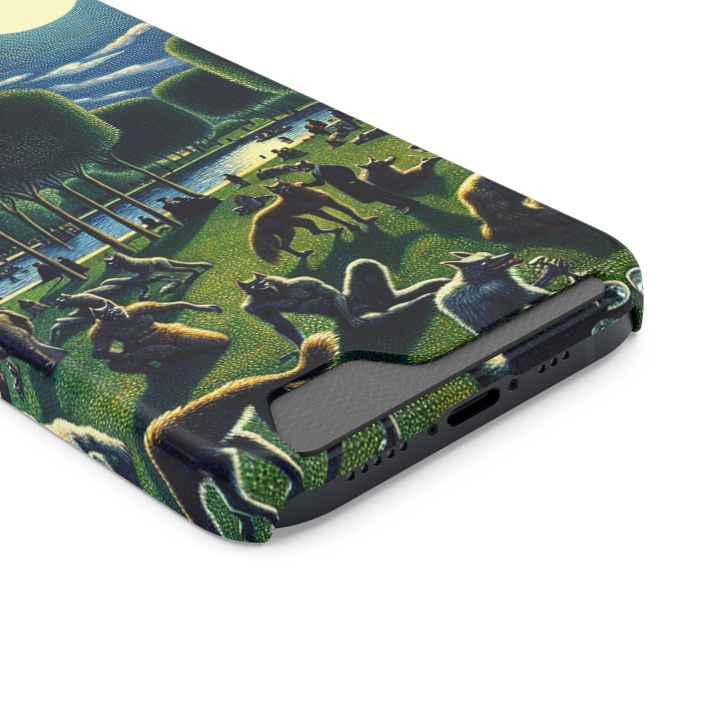 Werewolves at the Waterfront Phone Case with Card Holder - IPHONE