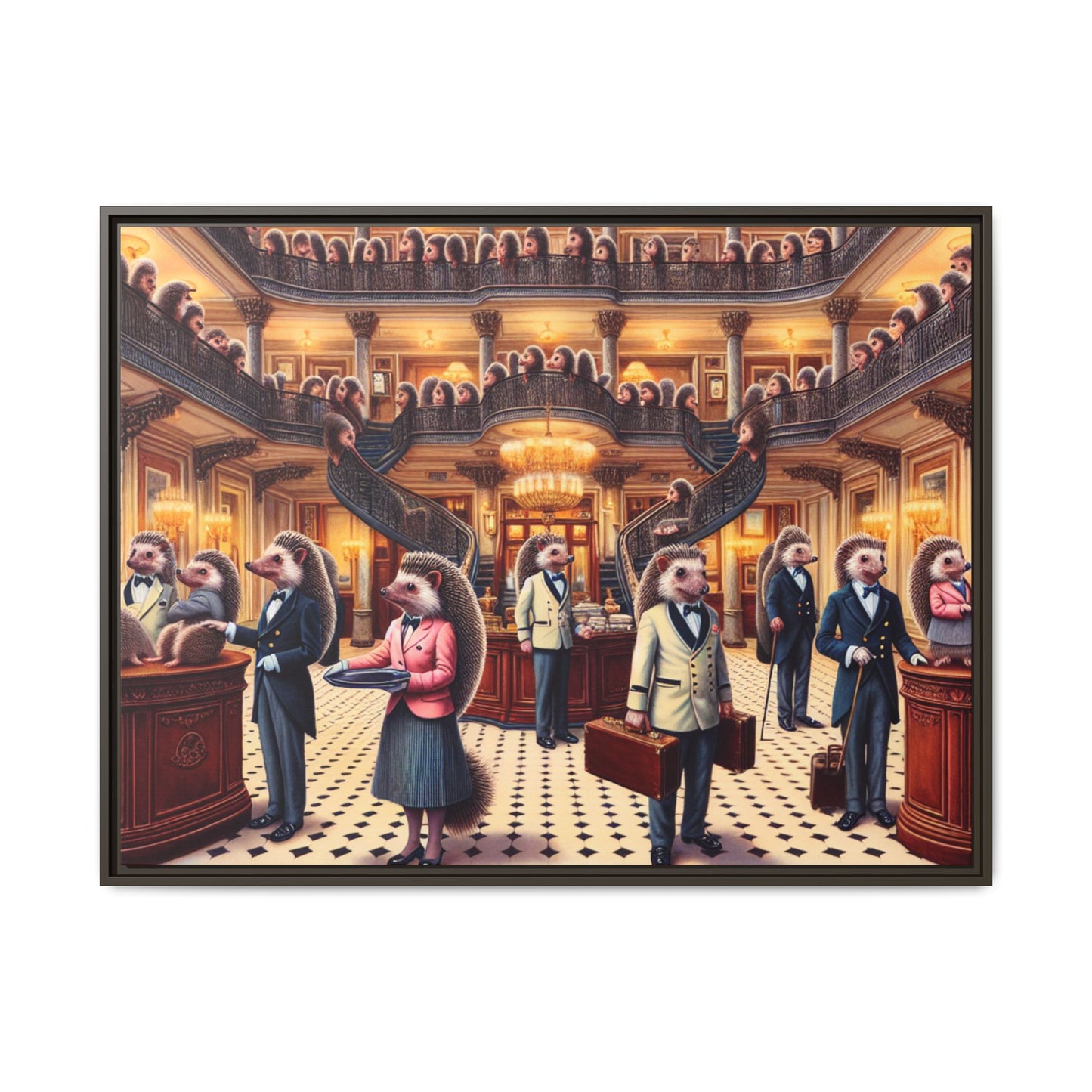 Hedgehog Hotel Canvas, Framed (Multi-color)
