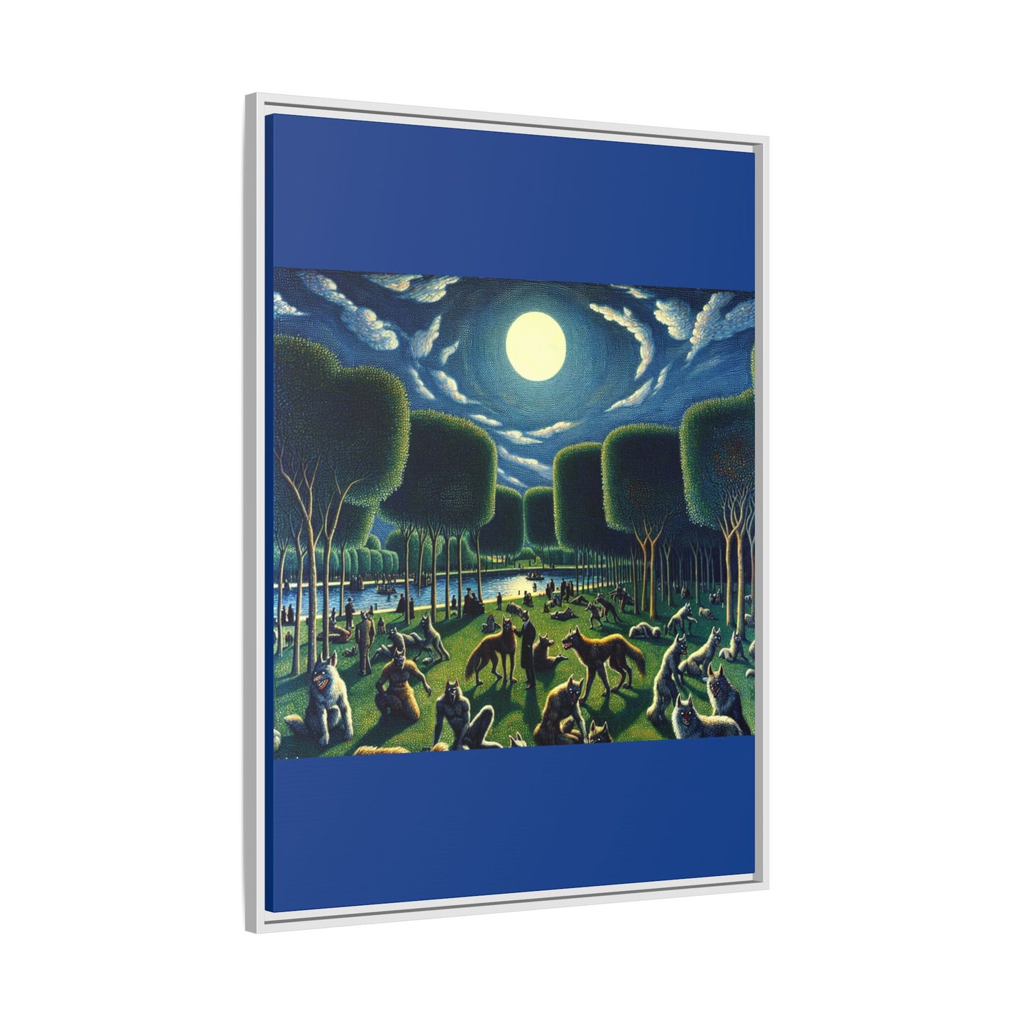 Werewolves at the Waterfront Canvas, Framed (Multi-color)