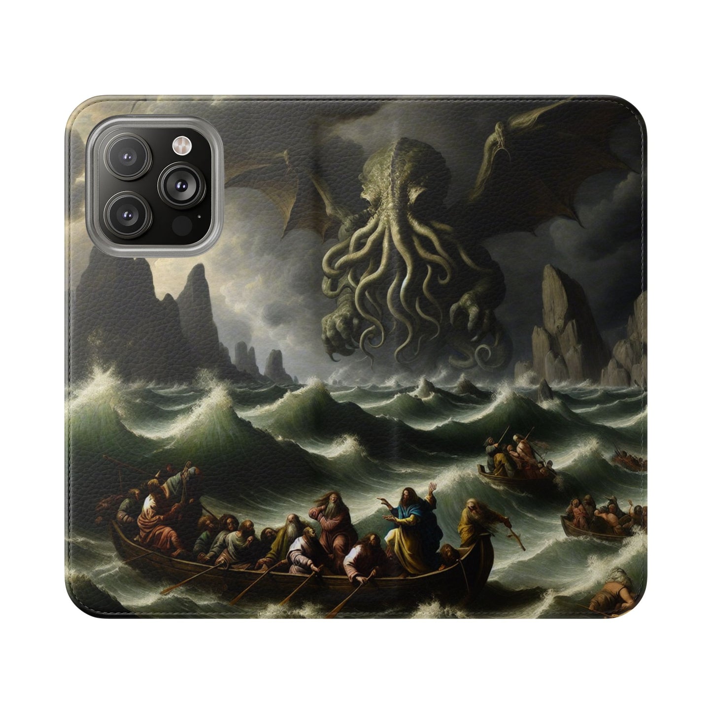 Cthulhu in the Storm Flip Cases for iPhones