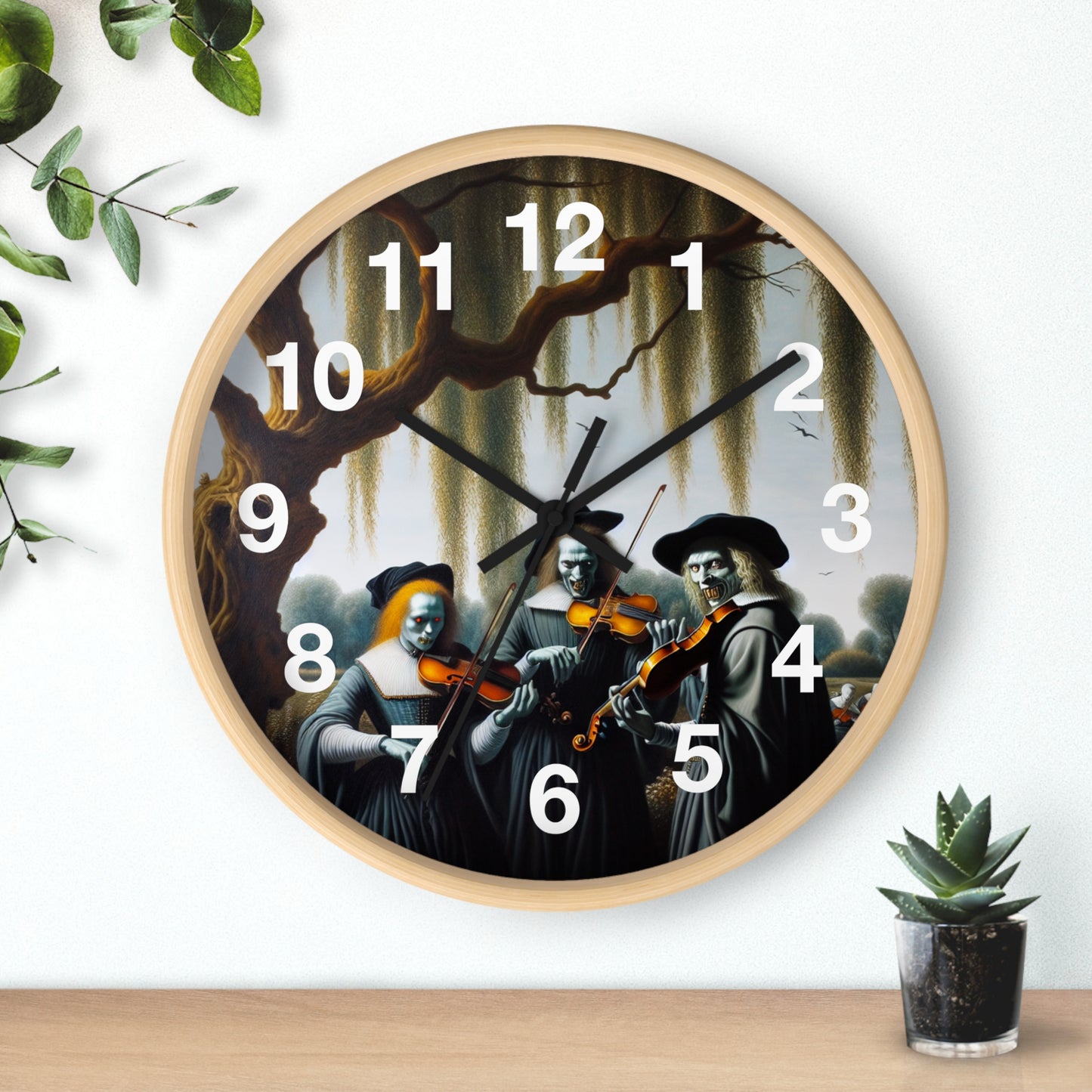 Vermeer's Vampire Violinists Wall Clock
